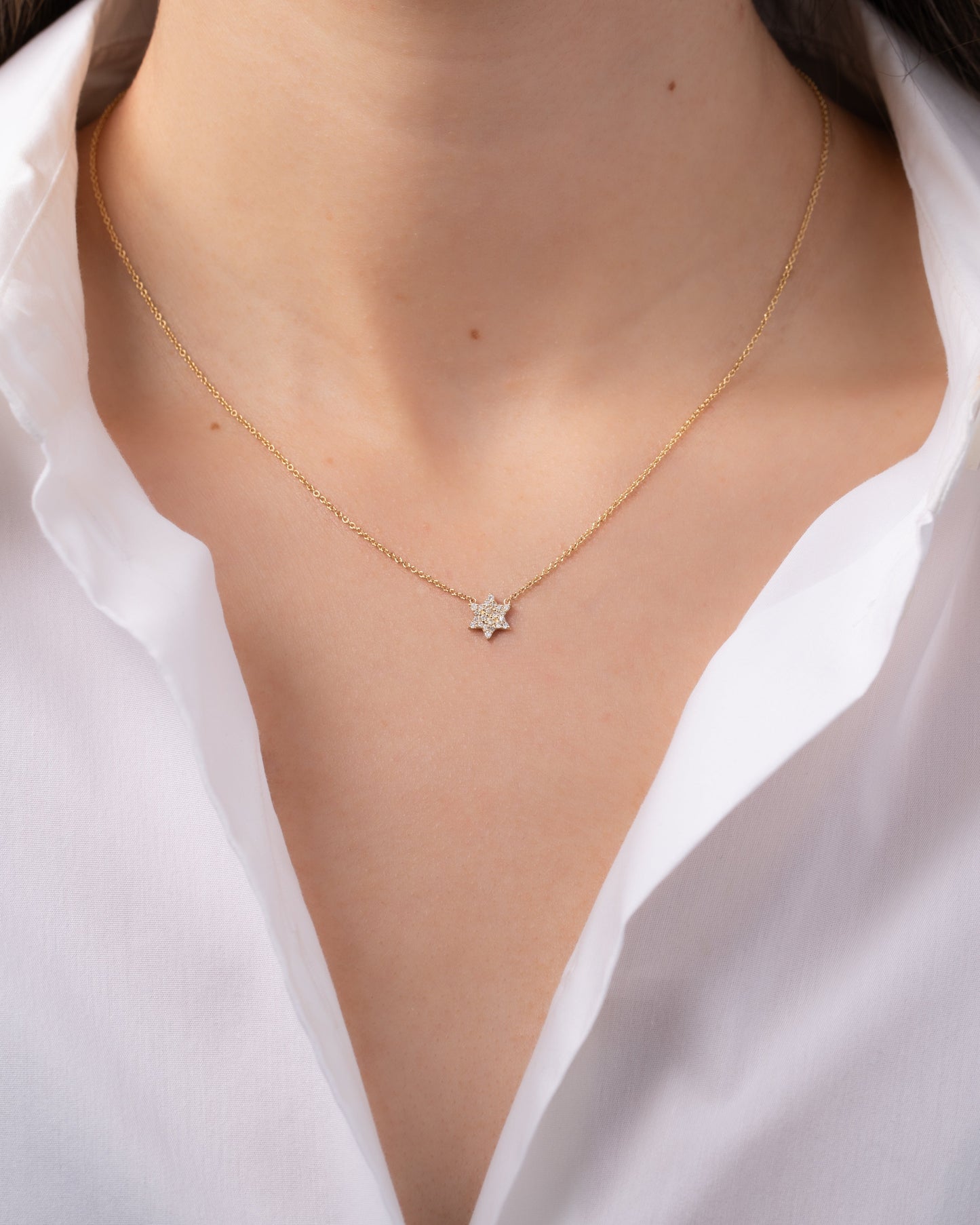 Diamond Star of David Necklace