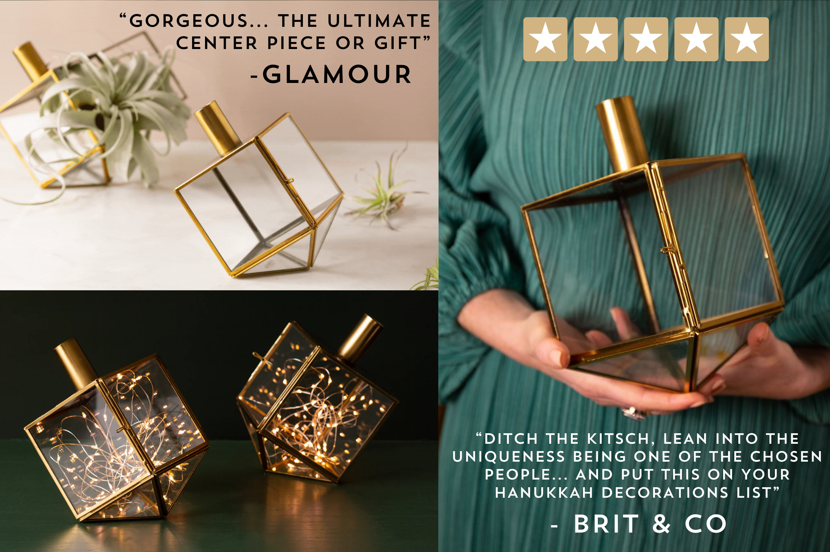 Dazzling Dreidel Duo Ornament Set