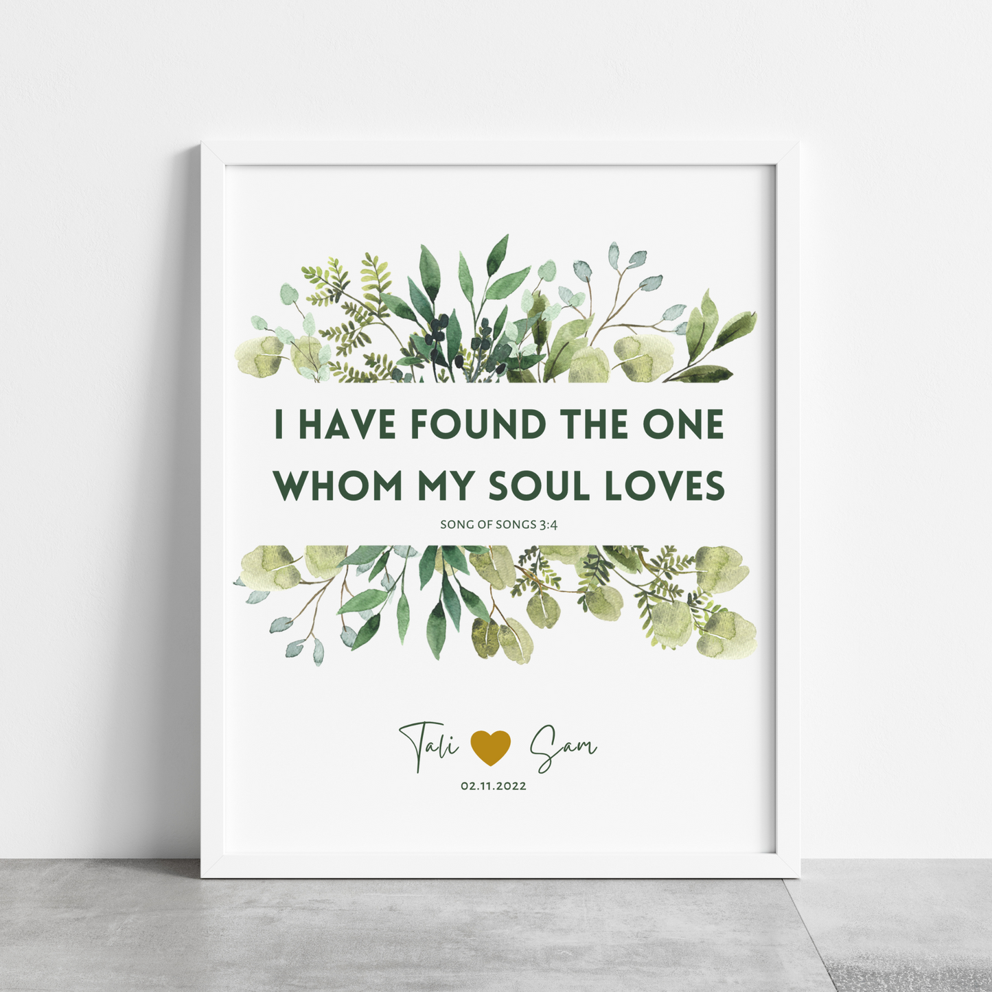 Personalized Song of Songs 3:4 Wedding Gift Print