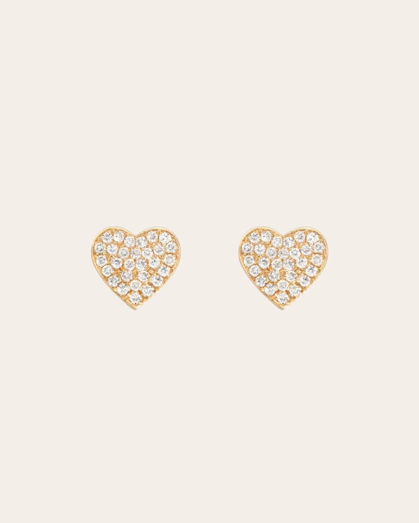 Diamond Heart Stud Earrings