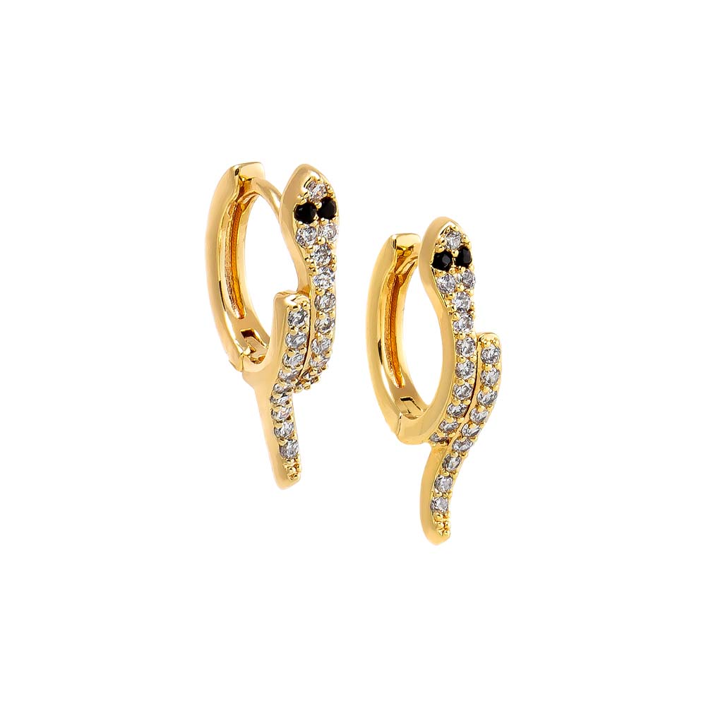 Colored Eye Snake Huggie Earring