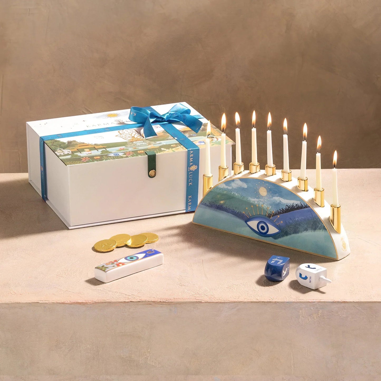 Blissful Horizons Ceramic Evil Eye Mezuzah