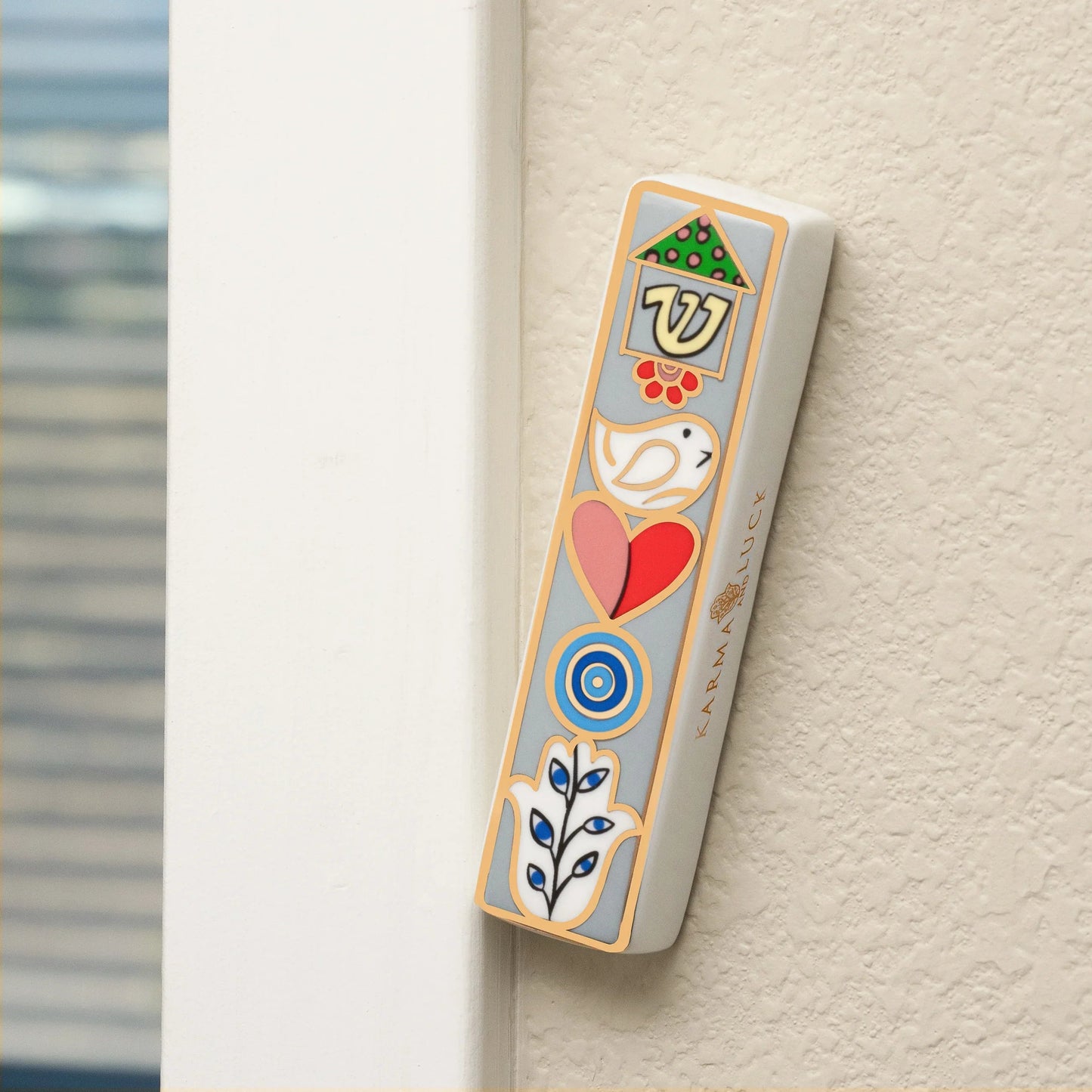 Amplified Protection Ceramic Multi Symbol Mezuzah