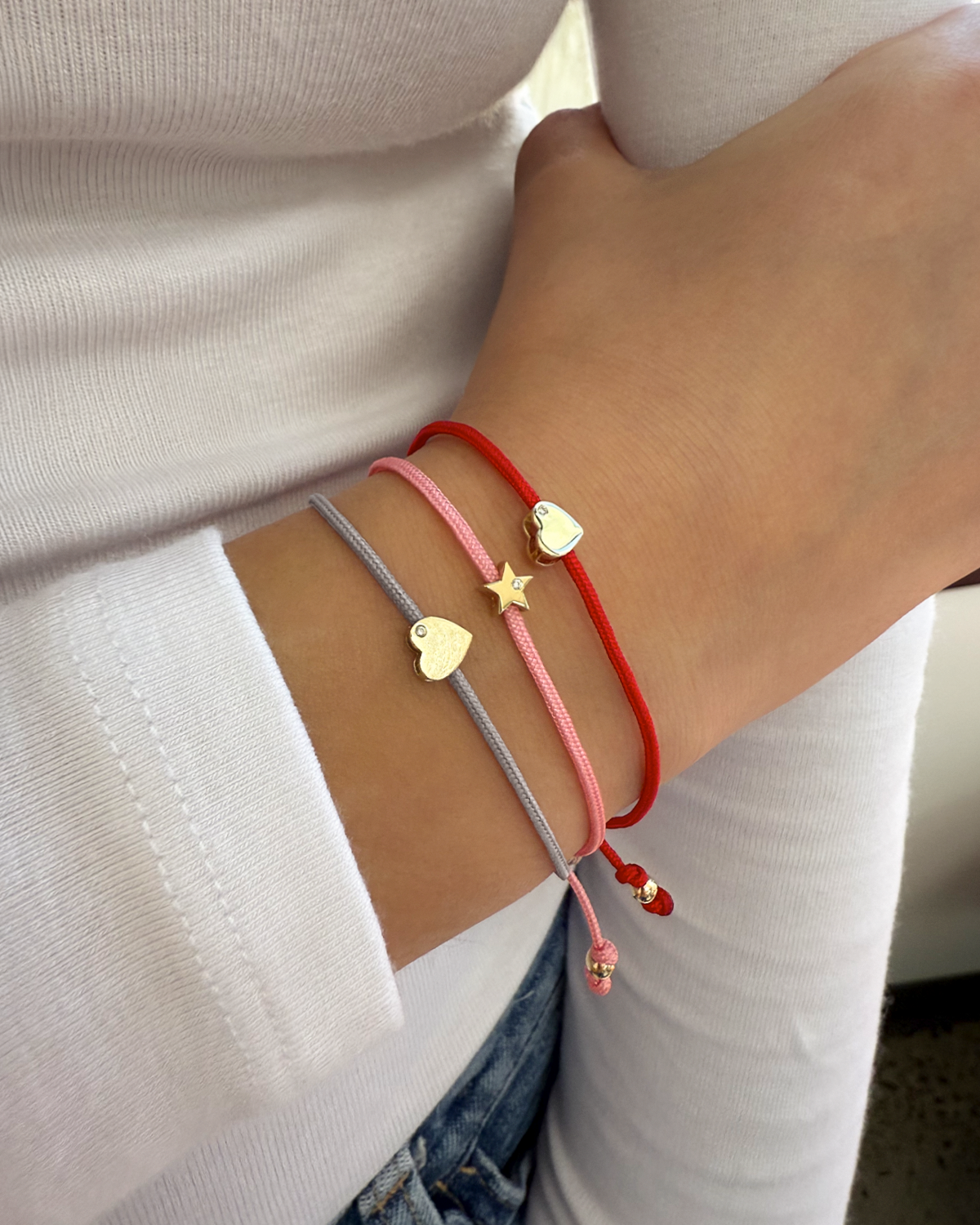 Heart with Diamond Fortune Bracelets - Mommy + Me