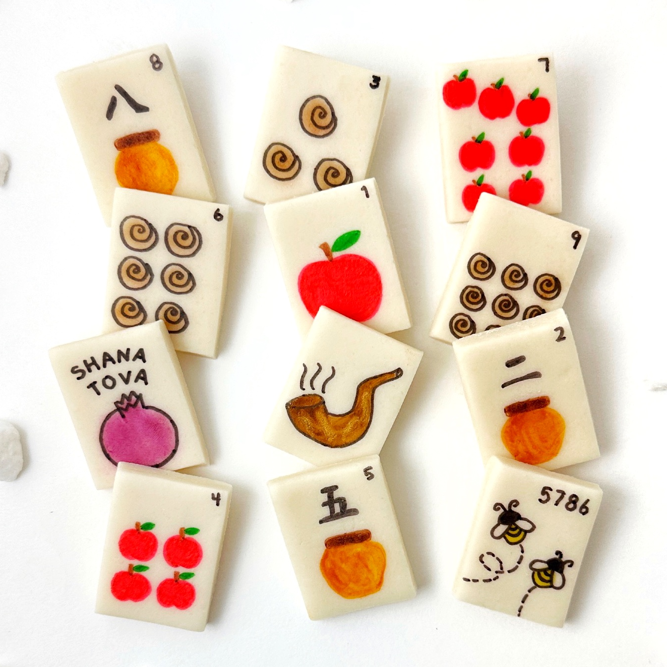 Rosh Hashanah Mahjong Tiles – Marzipan Holiday Treats