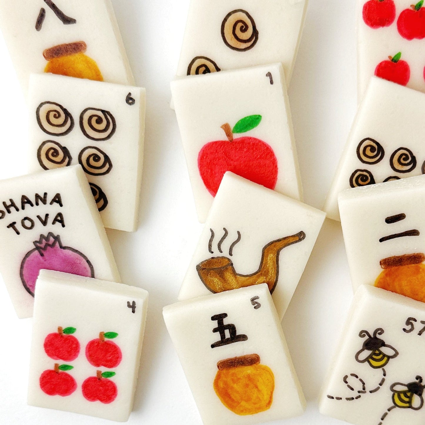 Rosh Hashanah Mahjong Tiles – Marzipan Holiday Treats