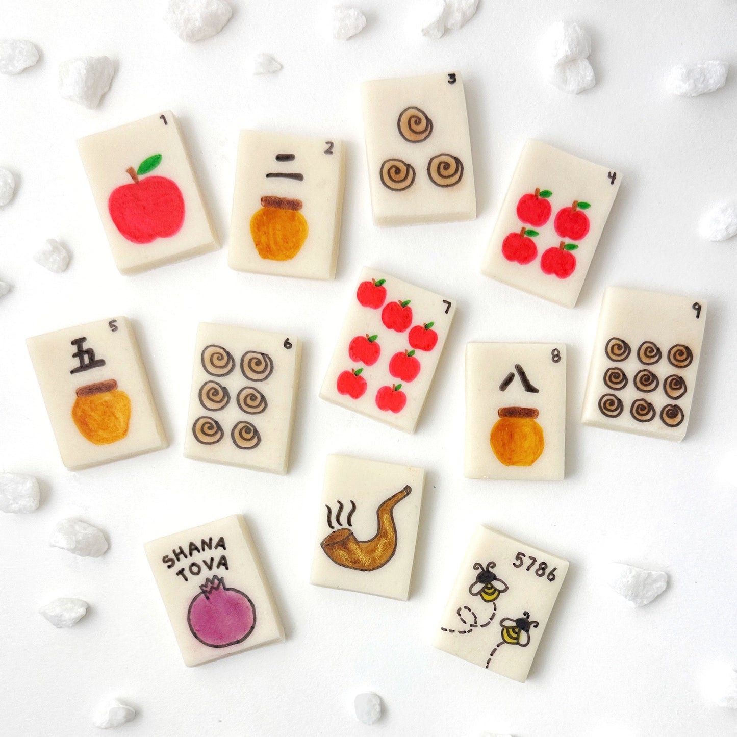 Rosh Hashanah Mahjong Tiles – Marzipan Holiday Treats