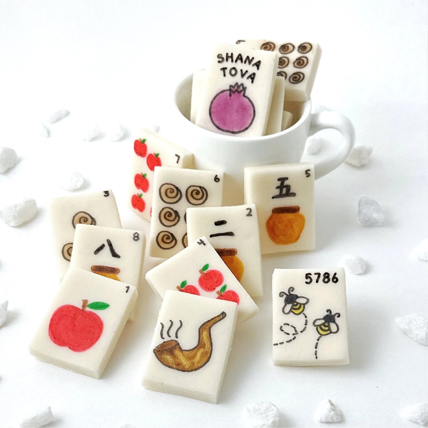 Rosh Hashanah Mahjong Tiles – Marzipan Holiday Treats
