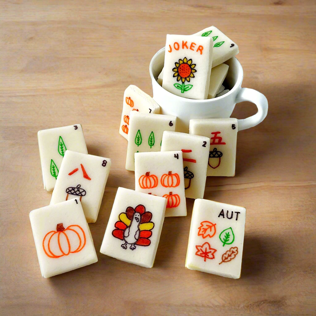 Autumn Mahjong Tiles – Marzipan Game Treats