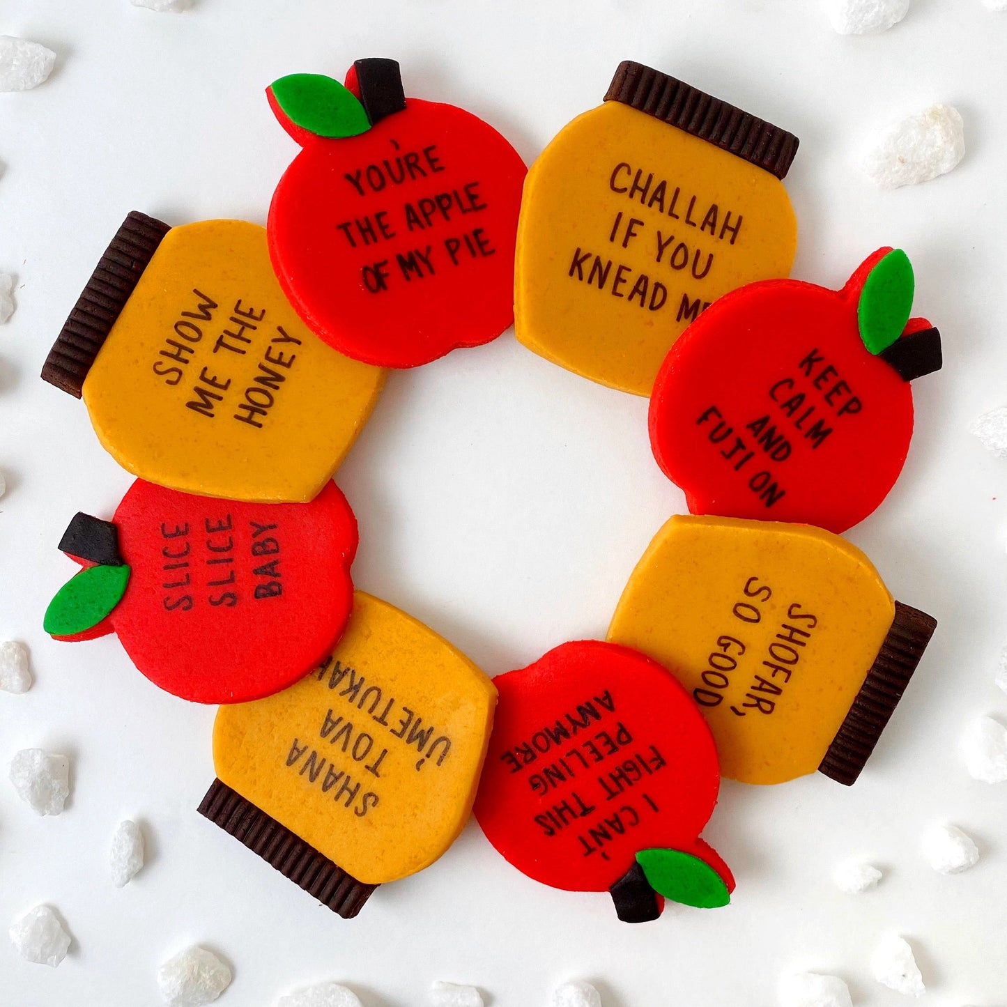 Apples & Honey Conversation Tiles – Marzipan Holiday Treats