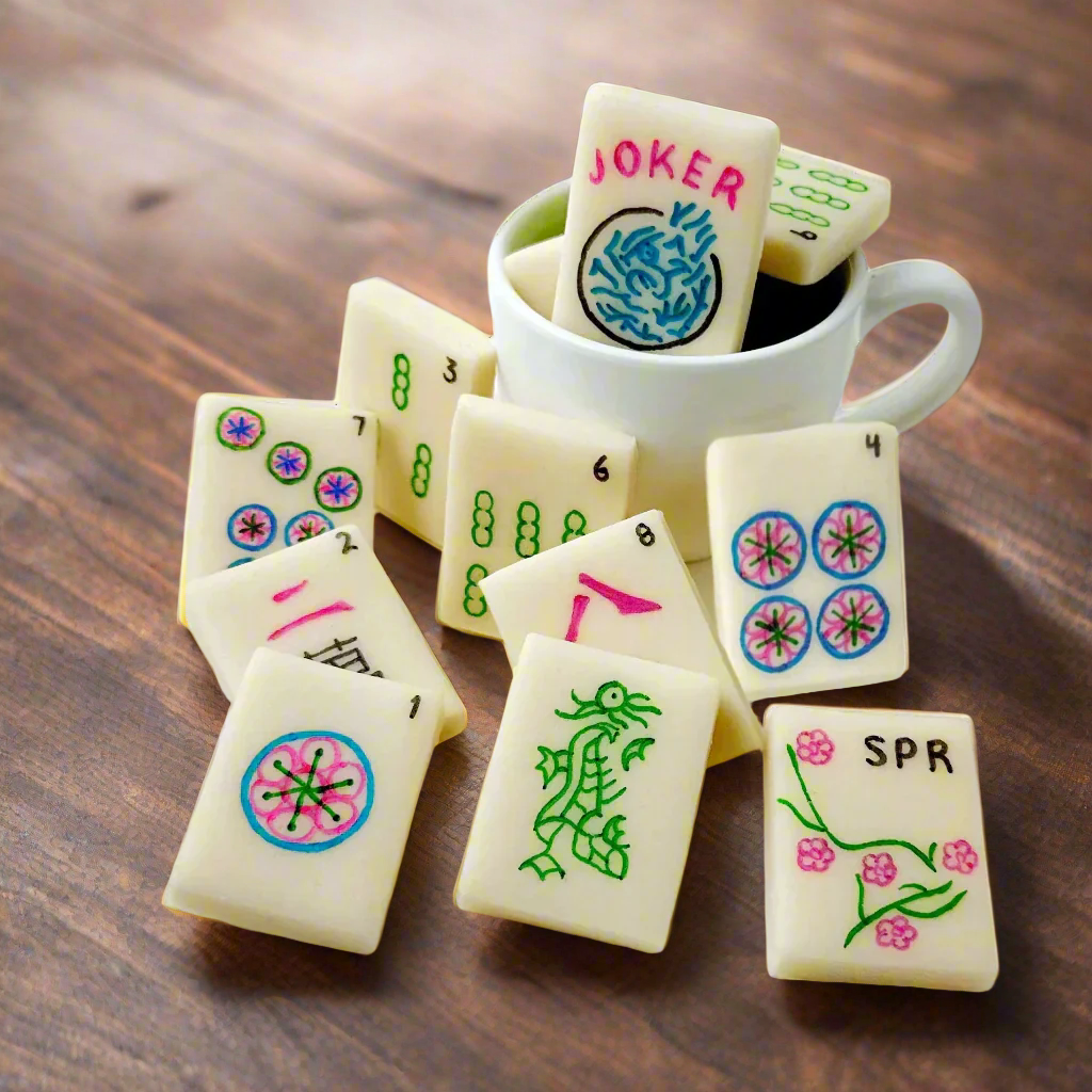 Spring Mahjong Tiles – Marzipan Game Treats