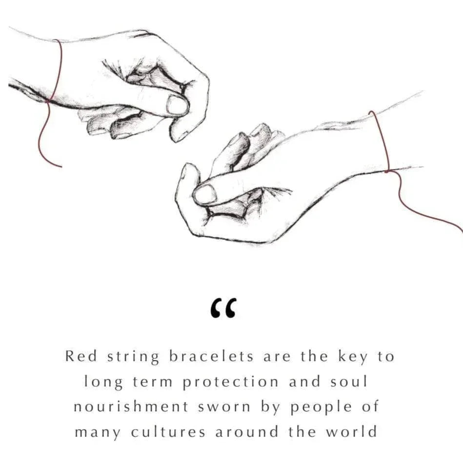 Charismatic Personality - White Enamel Hamsa Red String Bracelet