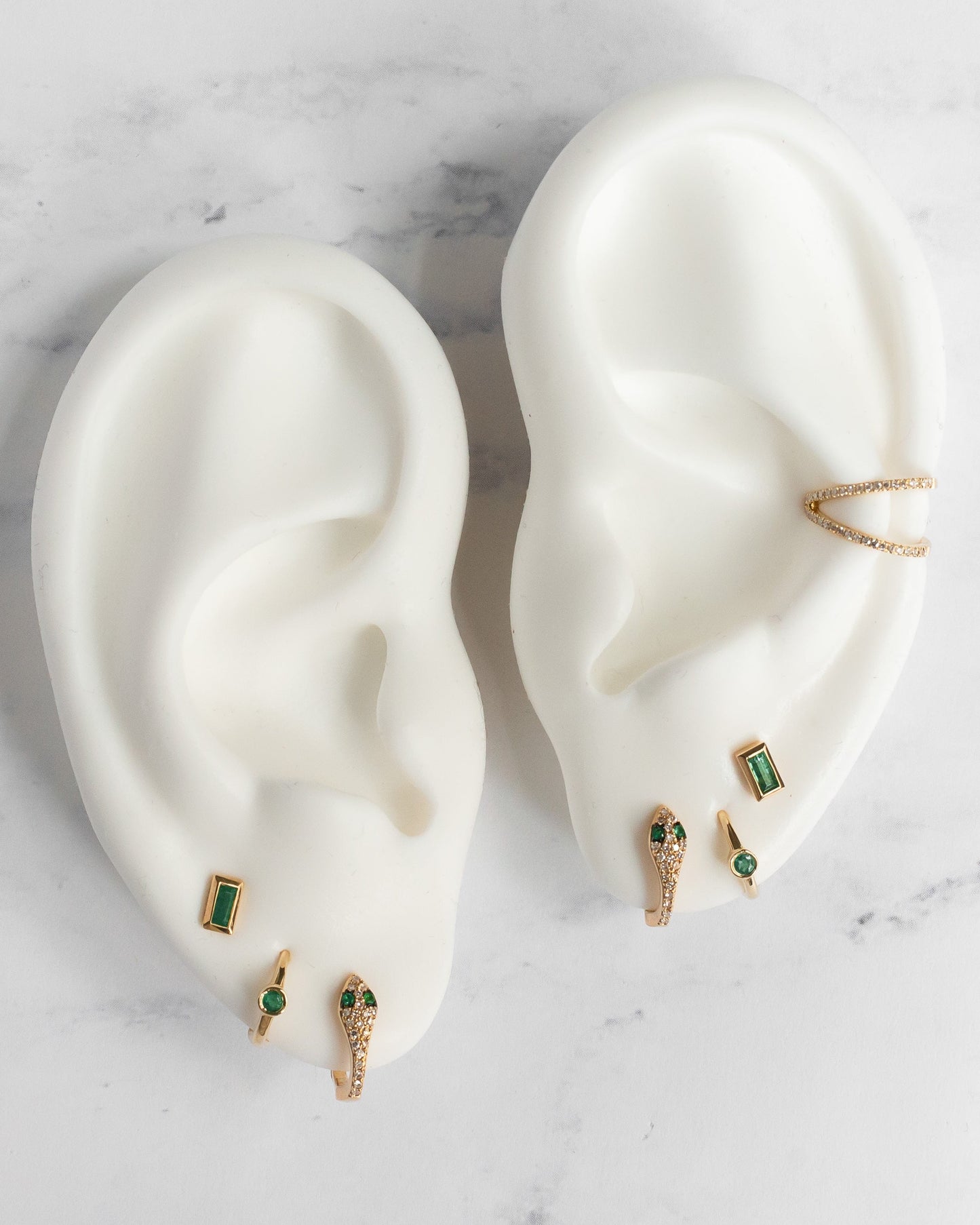 Diamond Snake Huggie Earrings