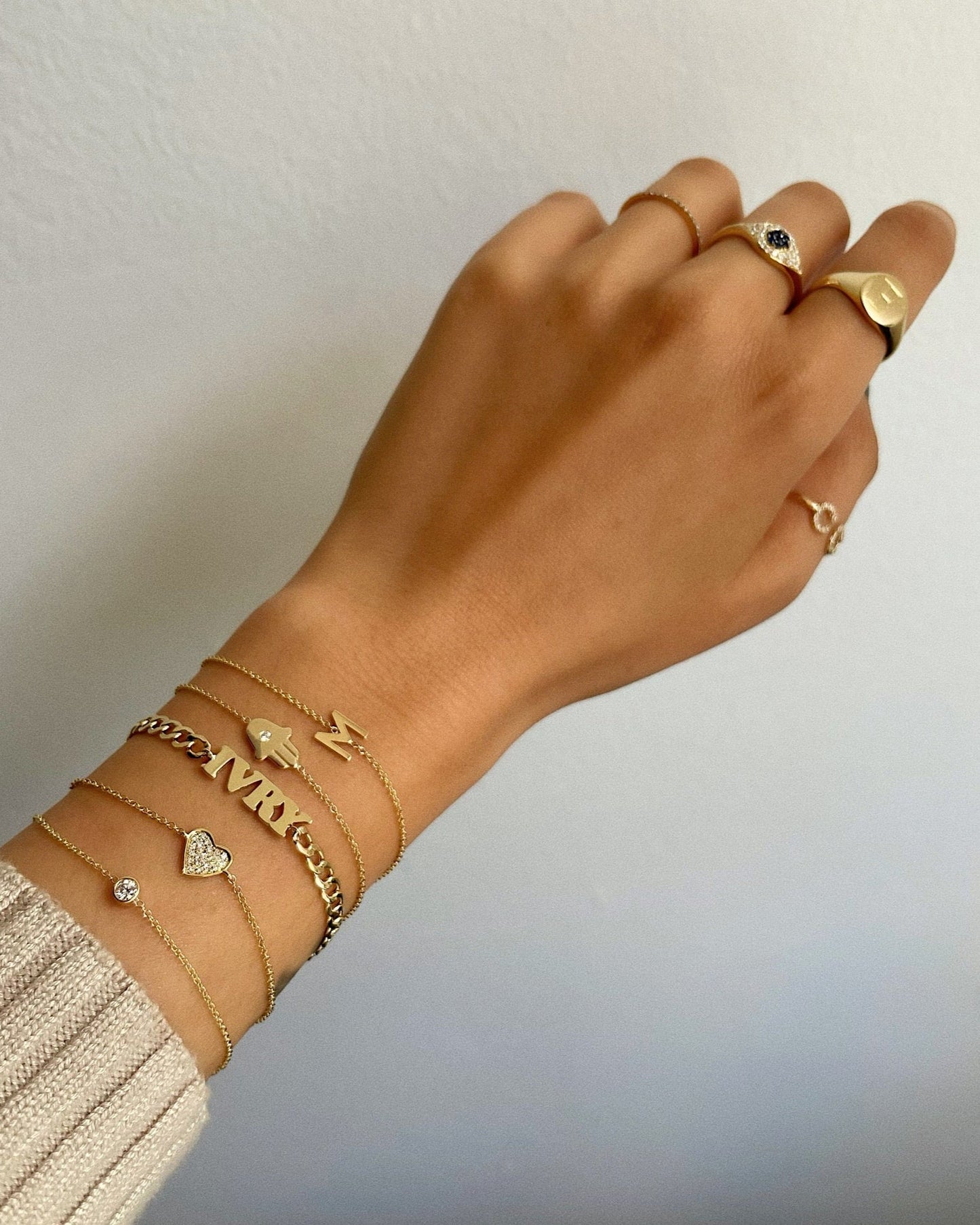 14k Gold Diamond Hamsa Bracelet