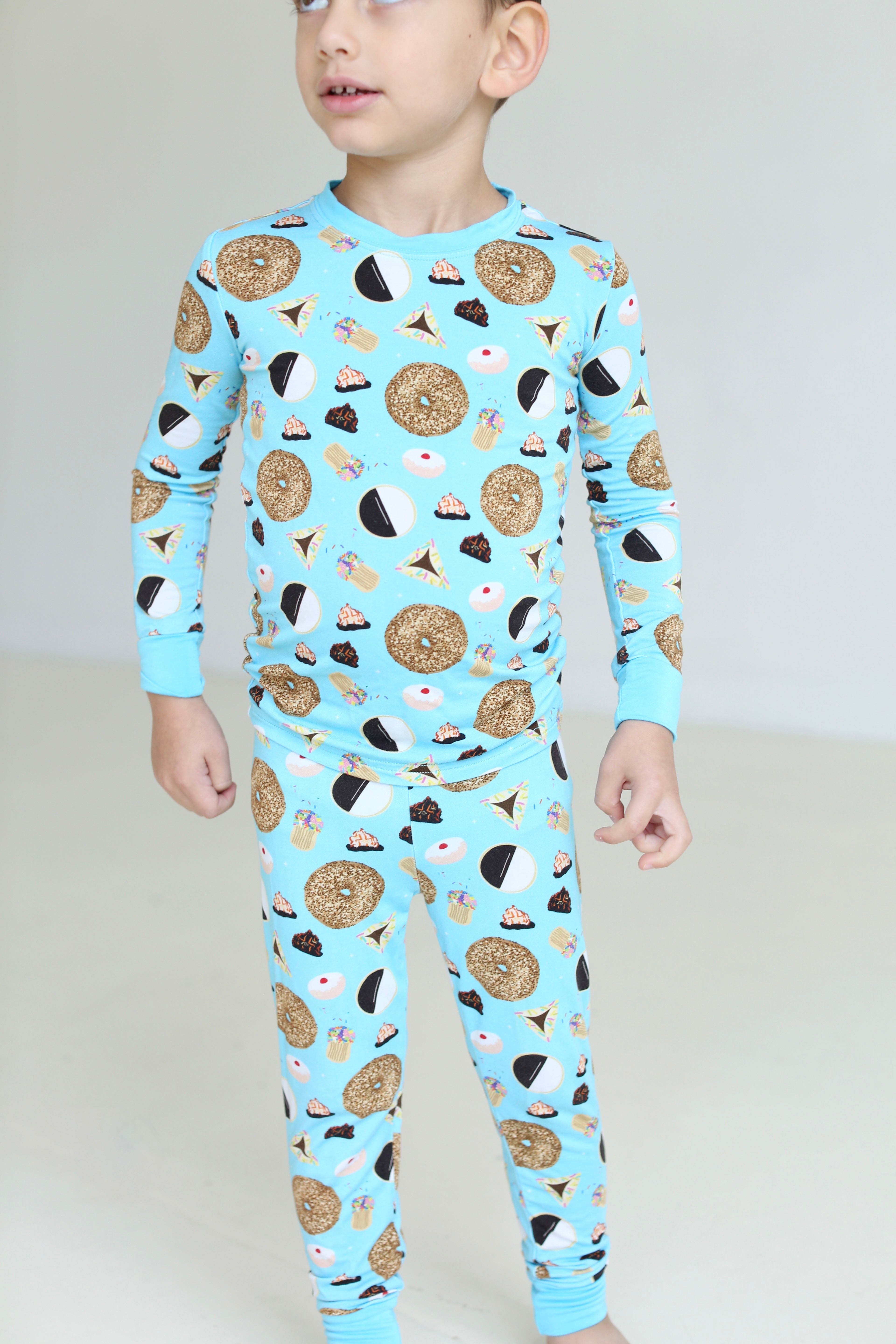 Blue Jewish Treats Two-Piece Pajama Set