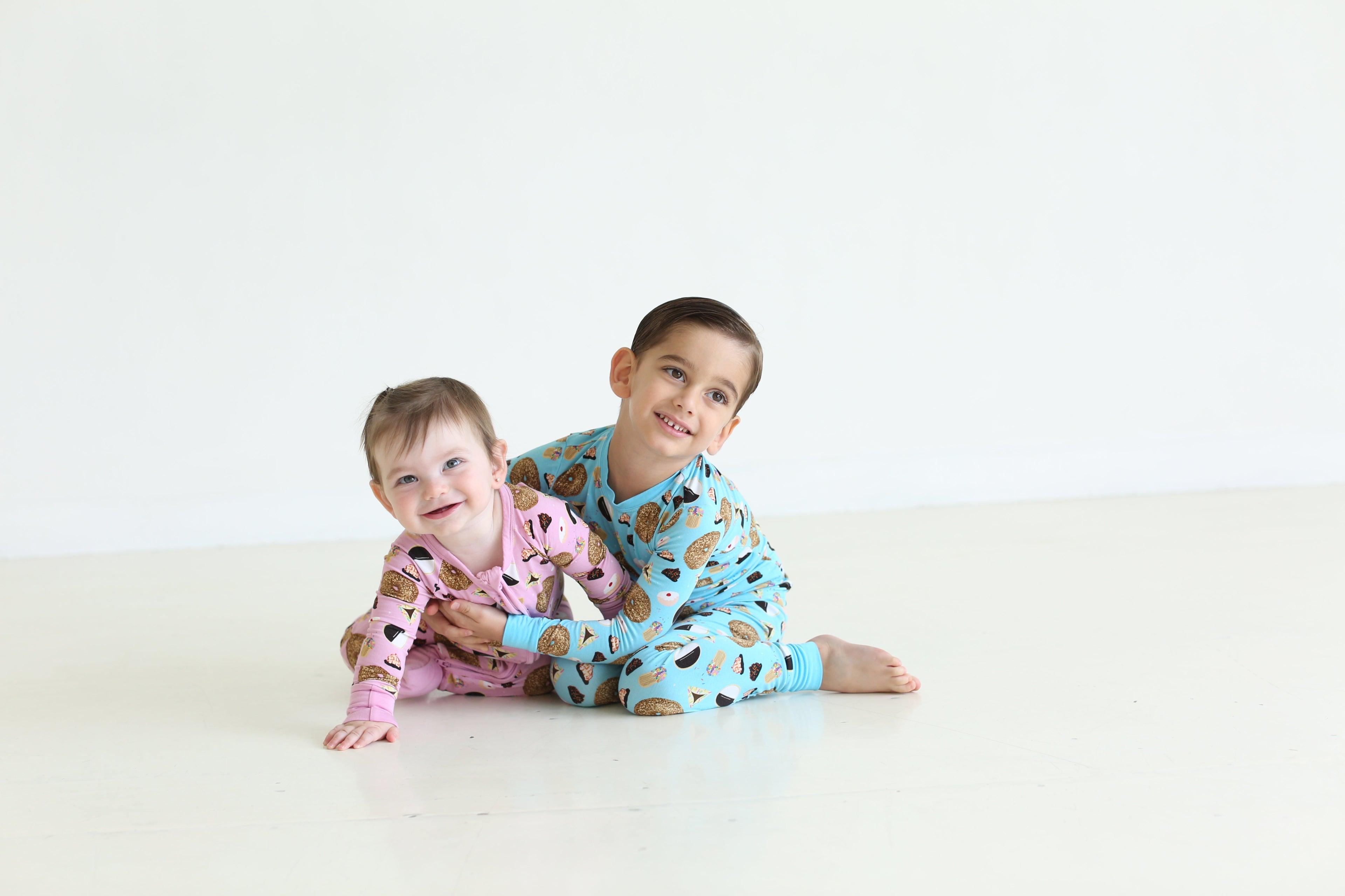Blue Jewish Treats Two-Piece Pajama Set
