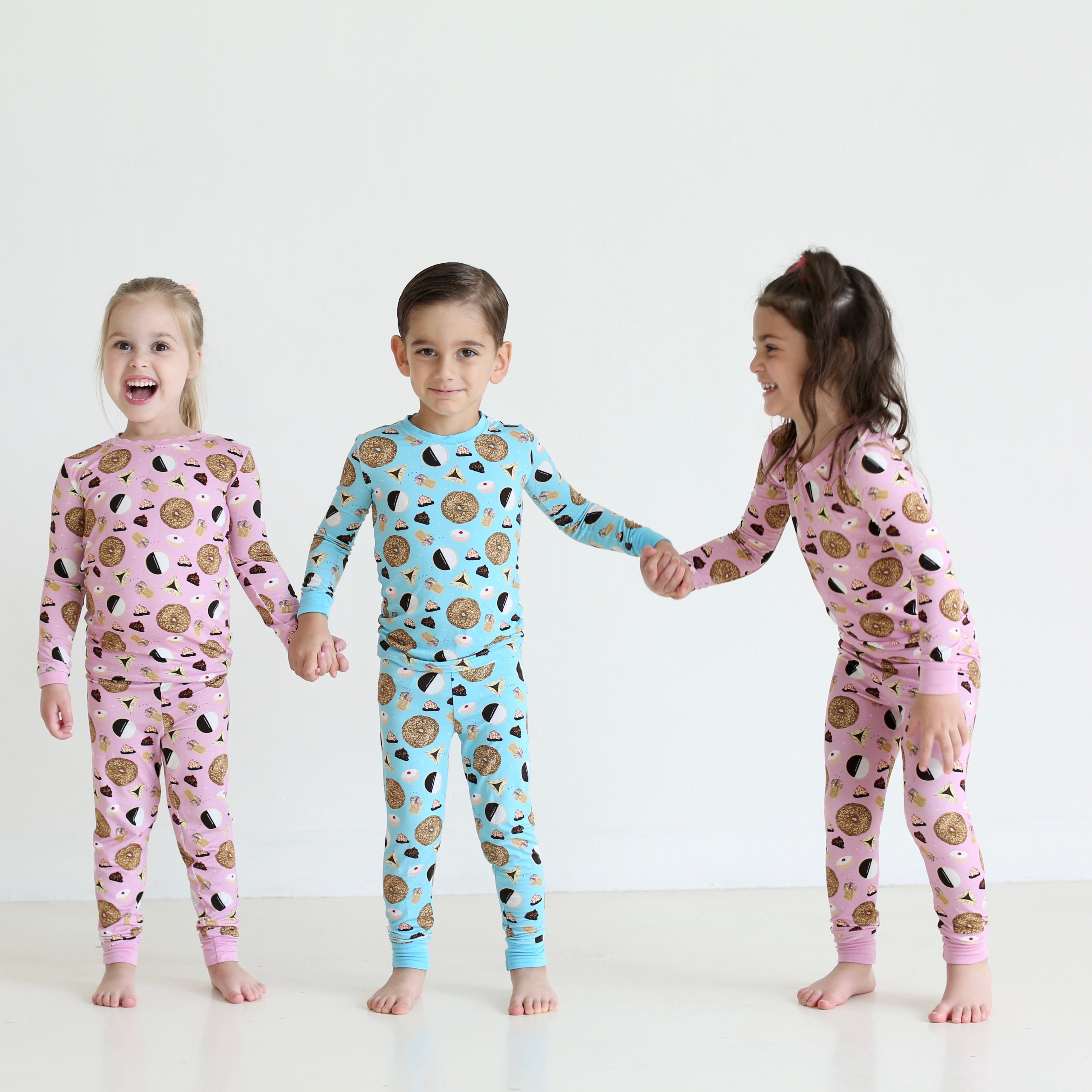 Blue Jewish Treats Two-Piece Pajama Set