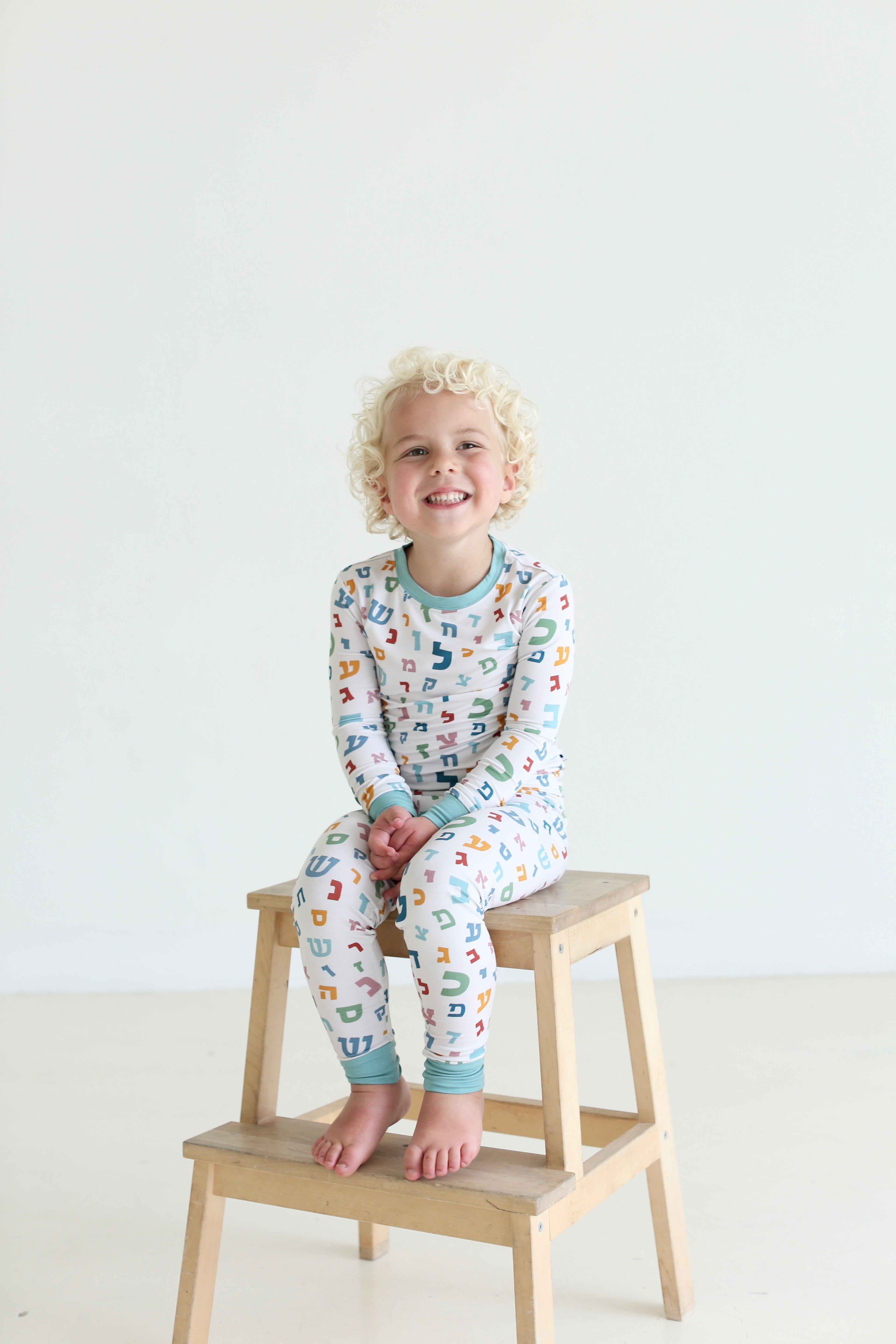 Aleph Bet Two-Piece Pajama Set