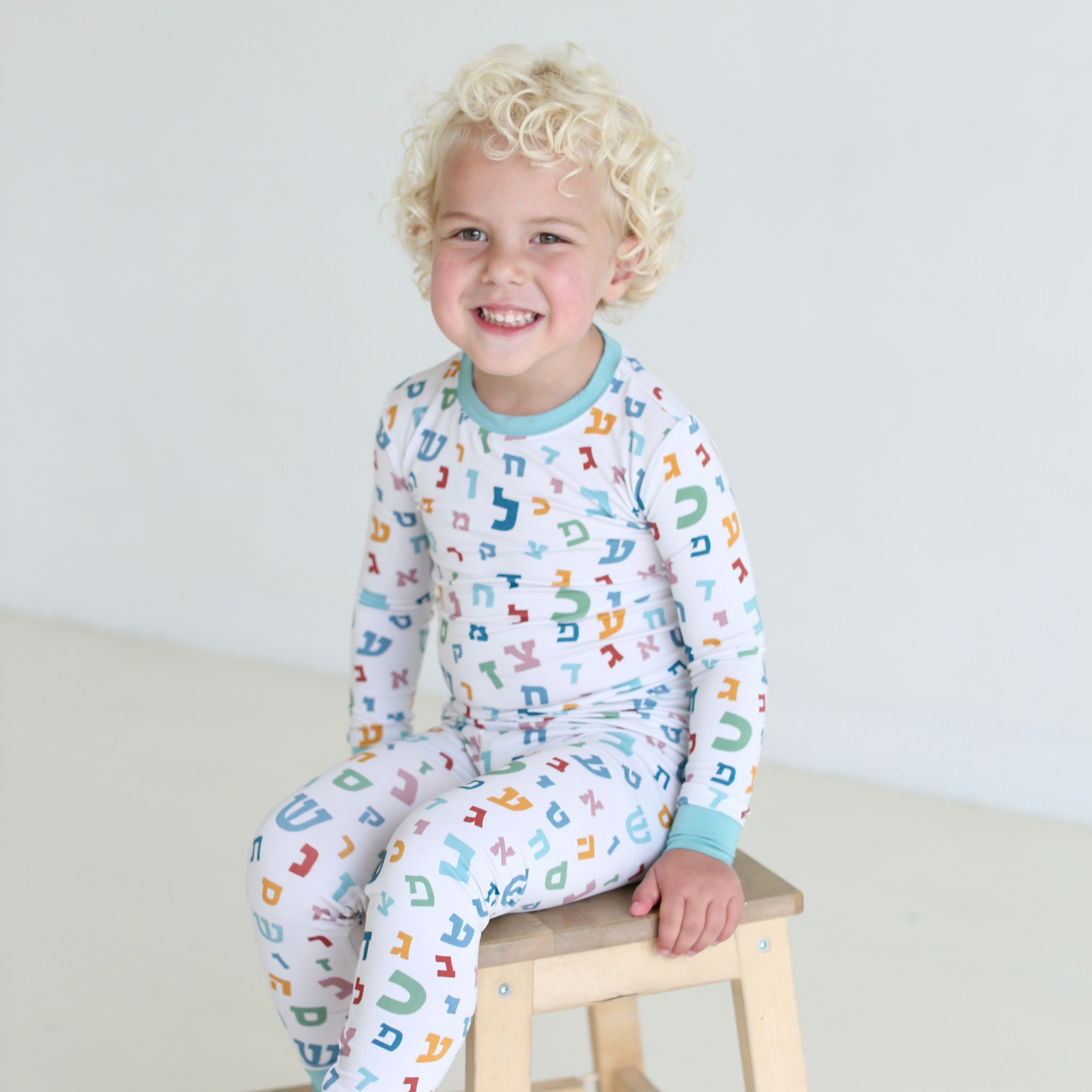 Aleph Bet Two-Piece Pajama Set
