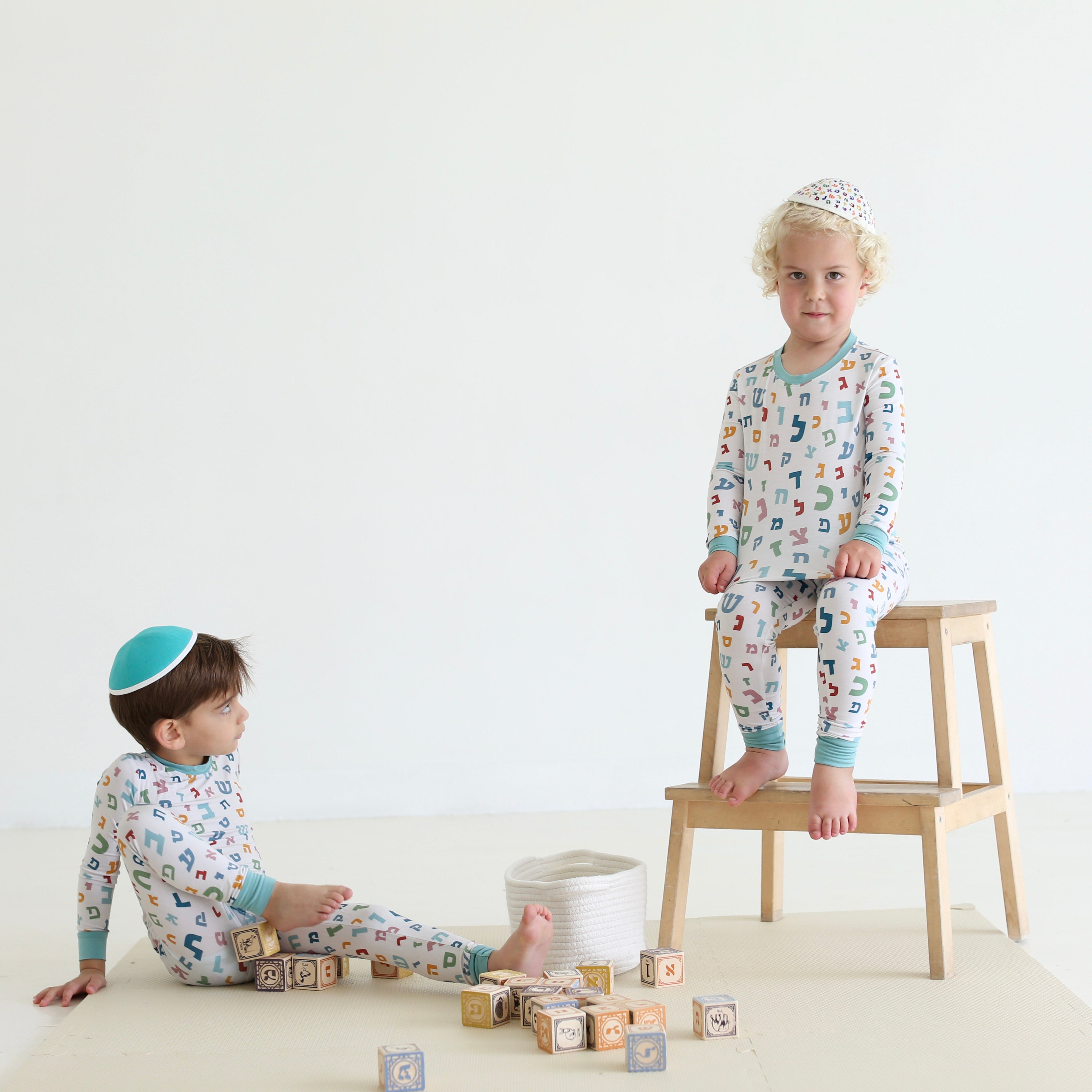 Aleph Bet Two-Piece Pajama Set