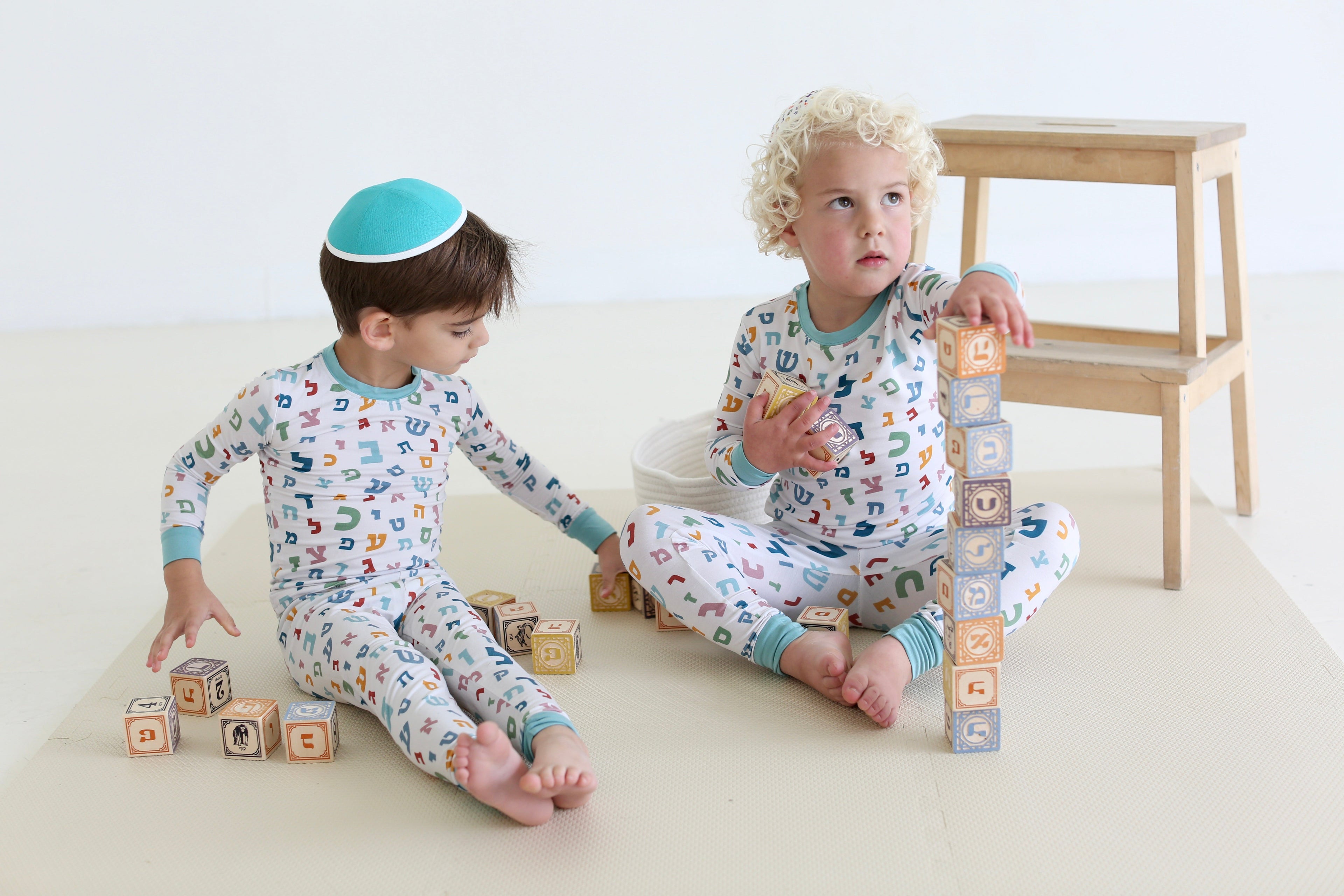 Aleph Bet Two-Piece Pajama Set