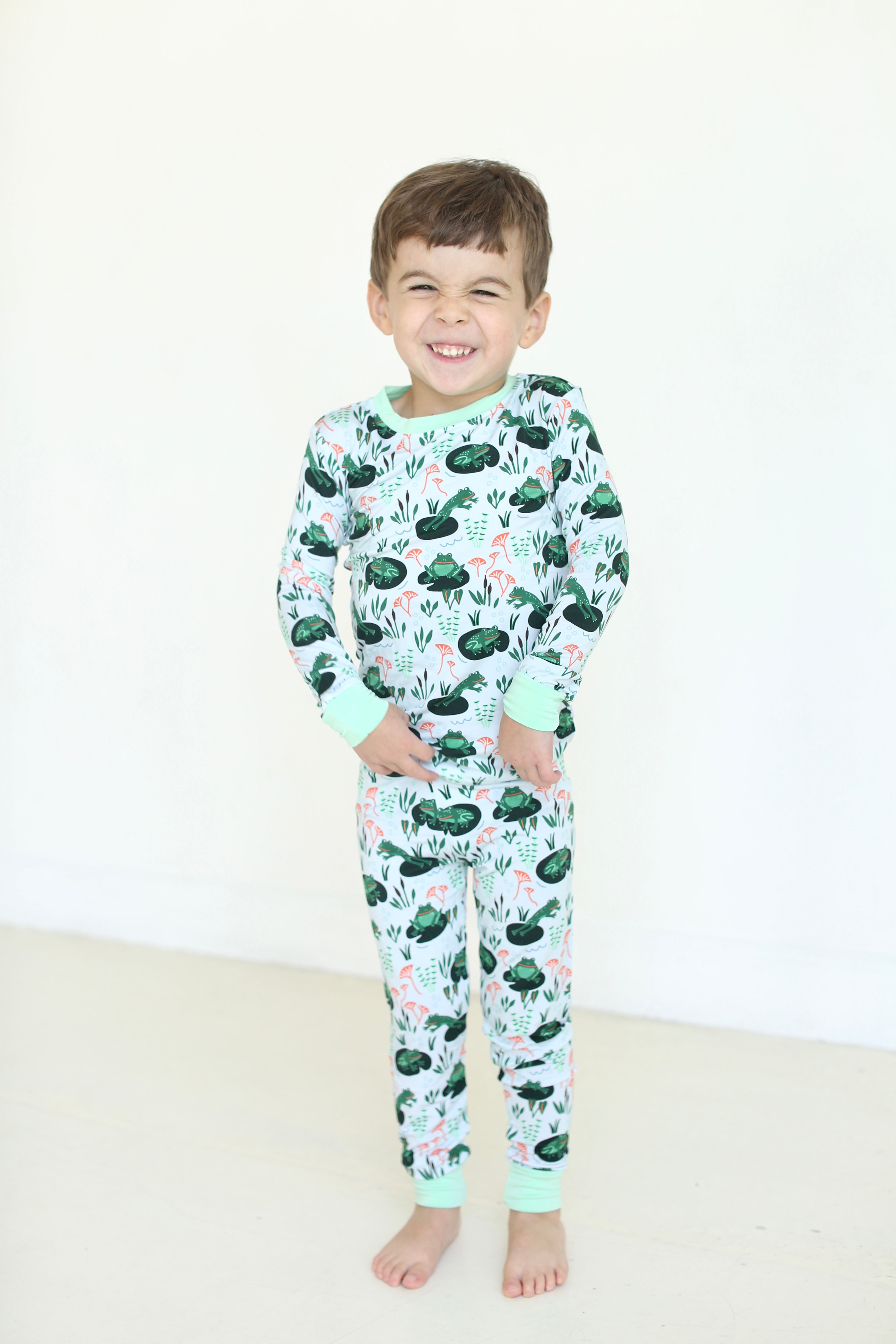 Jumping Frogs Two-Piece Pajama Set