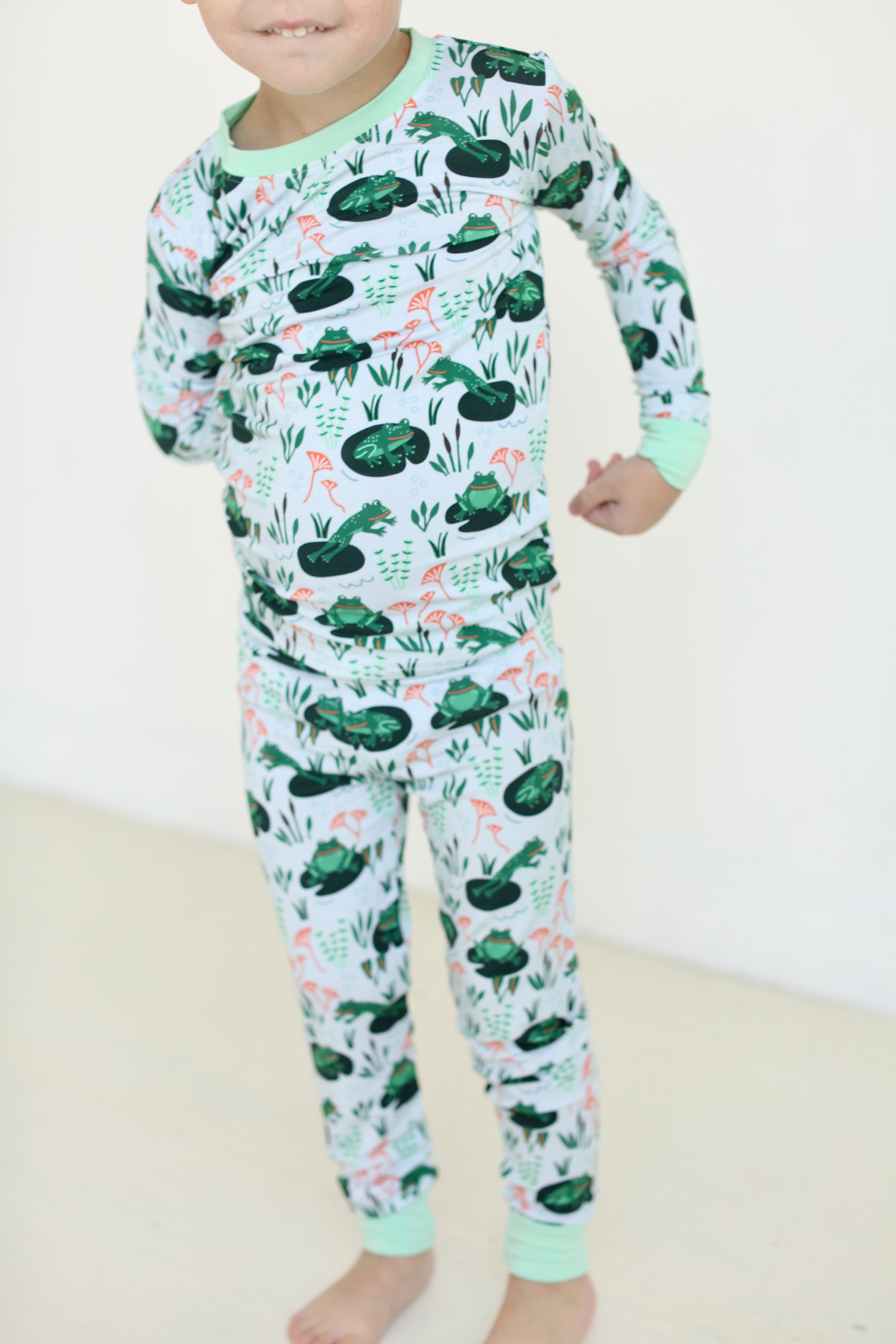 Jumping Frogs Two-Piece Pajama Set