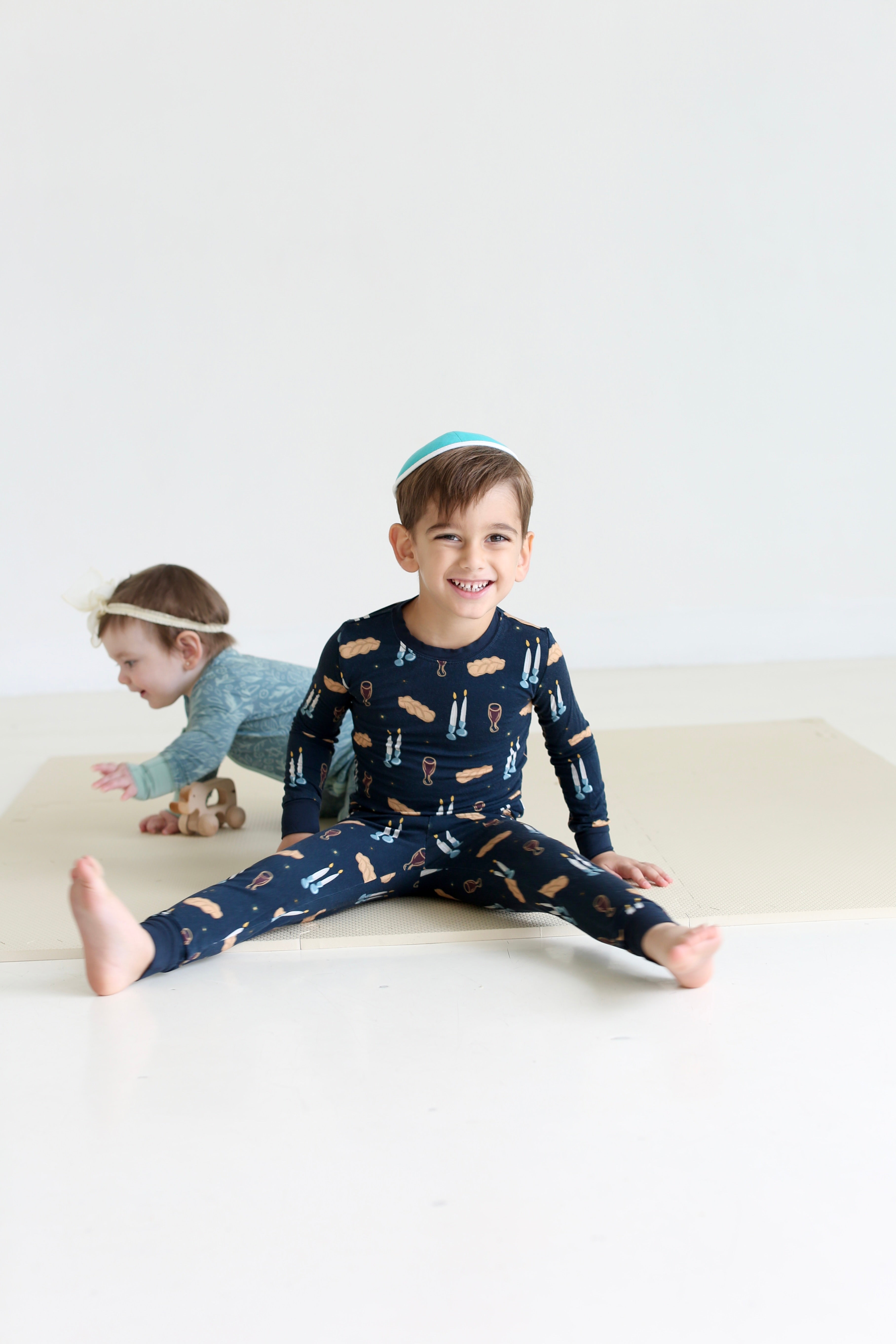 Shabbat Candles & Challah Two-Piece Pajama Set