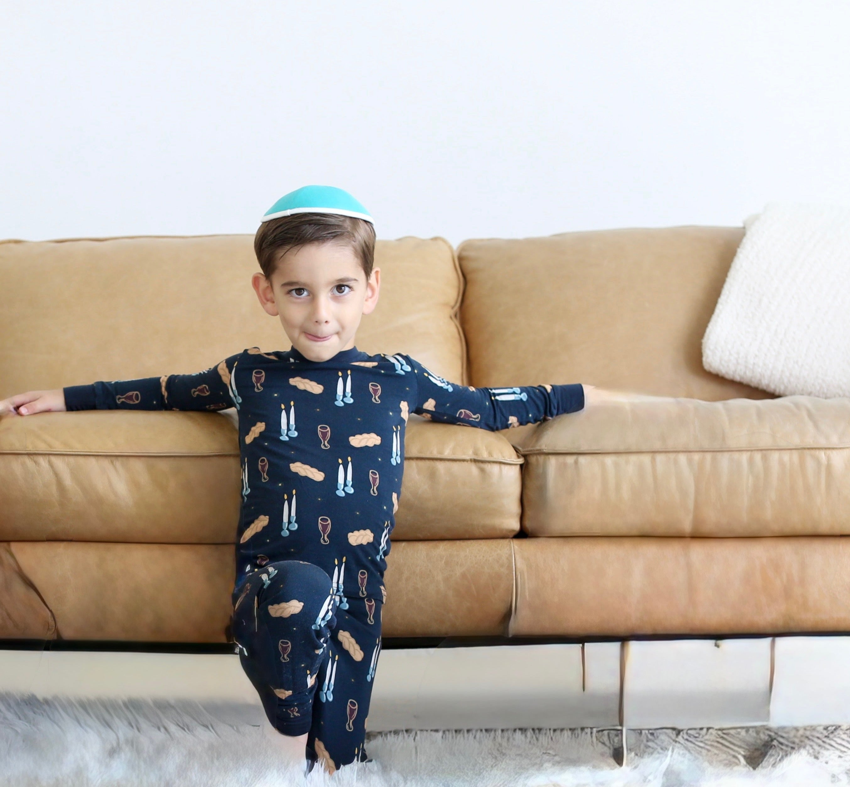 Shabbat Candles & Challah Two-Piece Pajama Set
