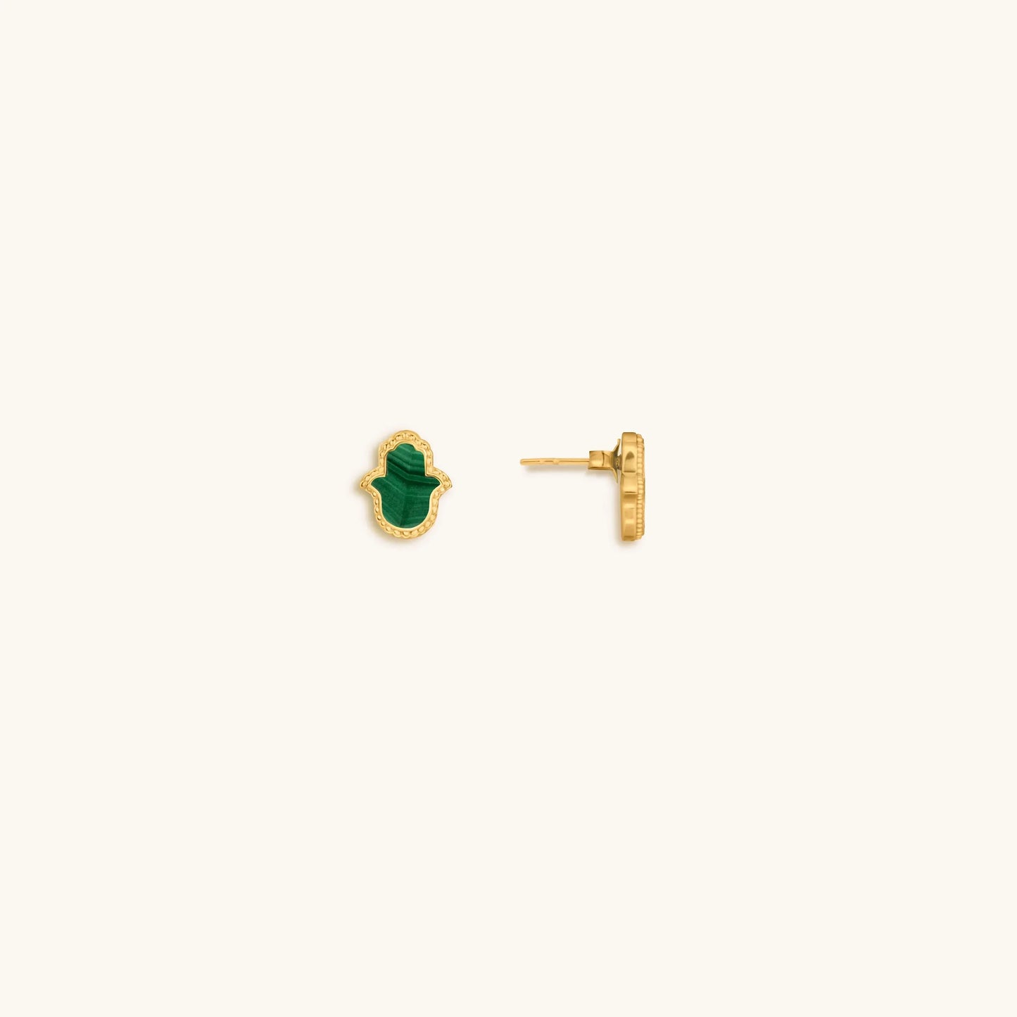 Humble Bliss Hamsa Malachite Earrings