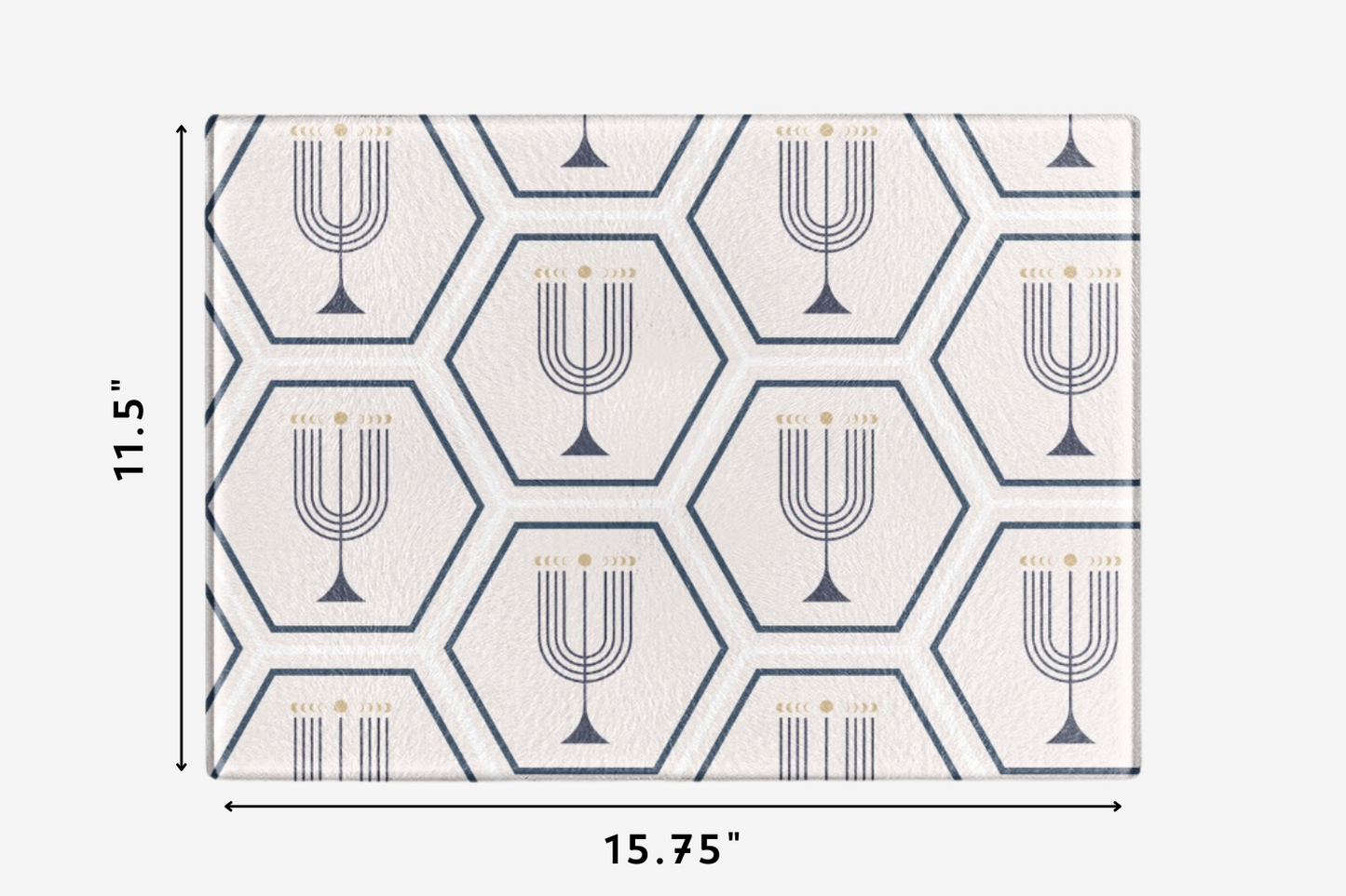 Luna Menorah Glass Platter – XL Drip Tray & Latke Board