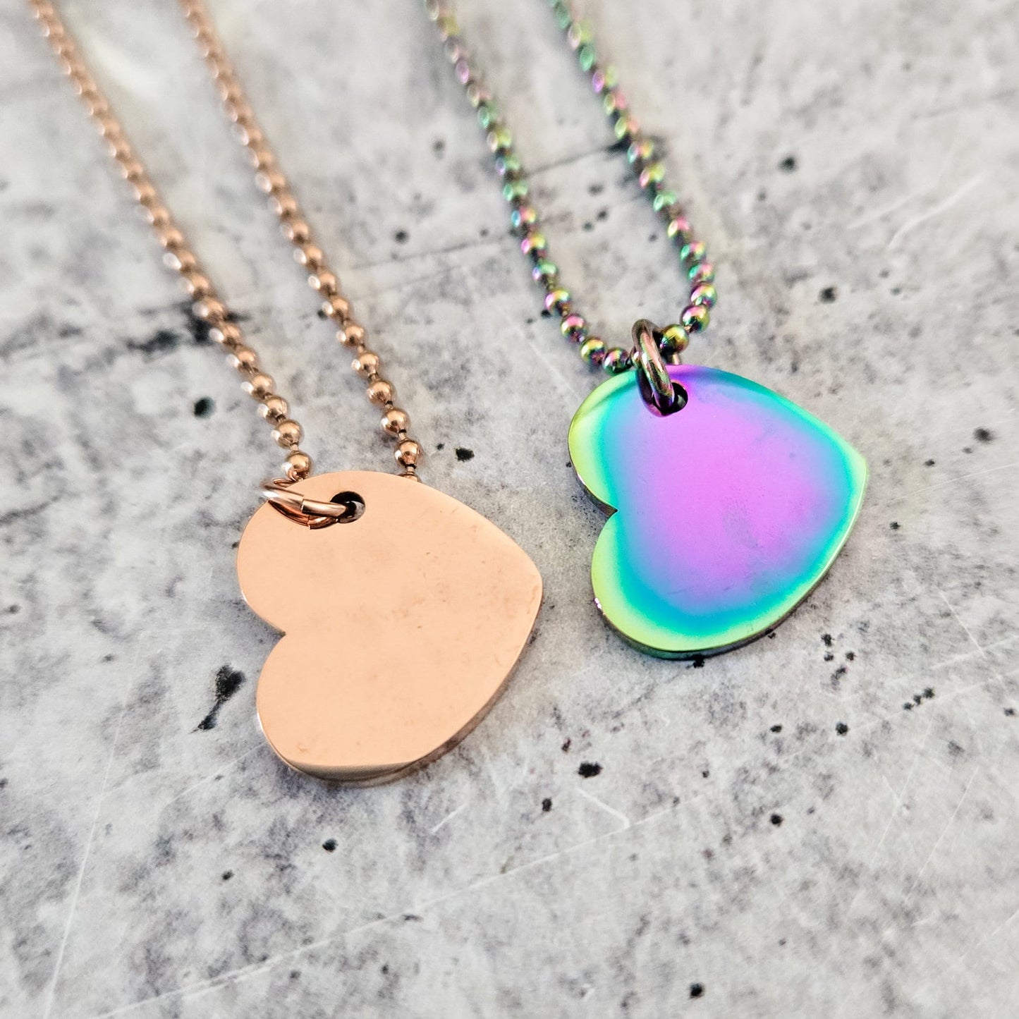 "Ahava" Heart Rainbow Necklace