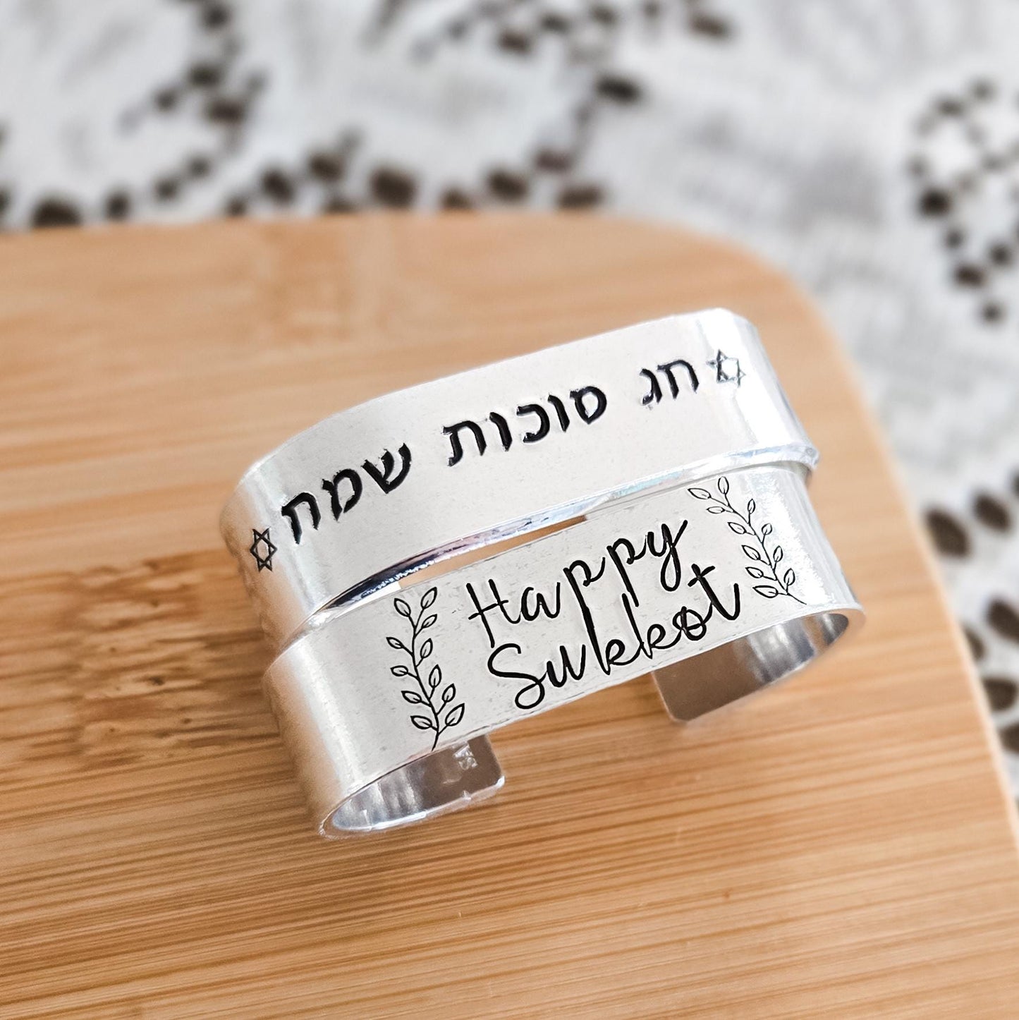 Happy Sukkot Handcrafted Napkin Rings