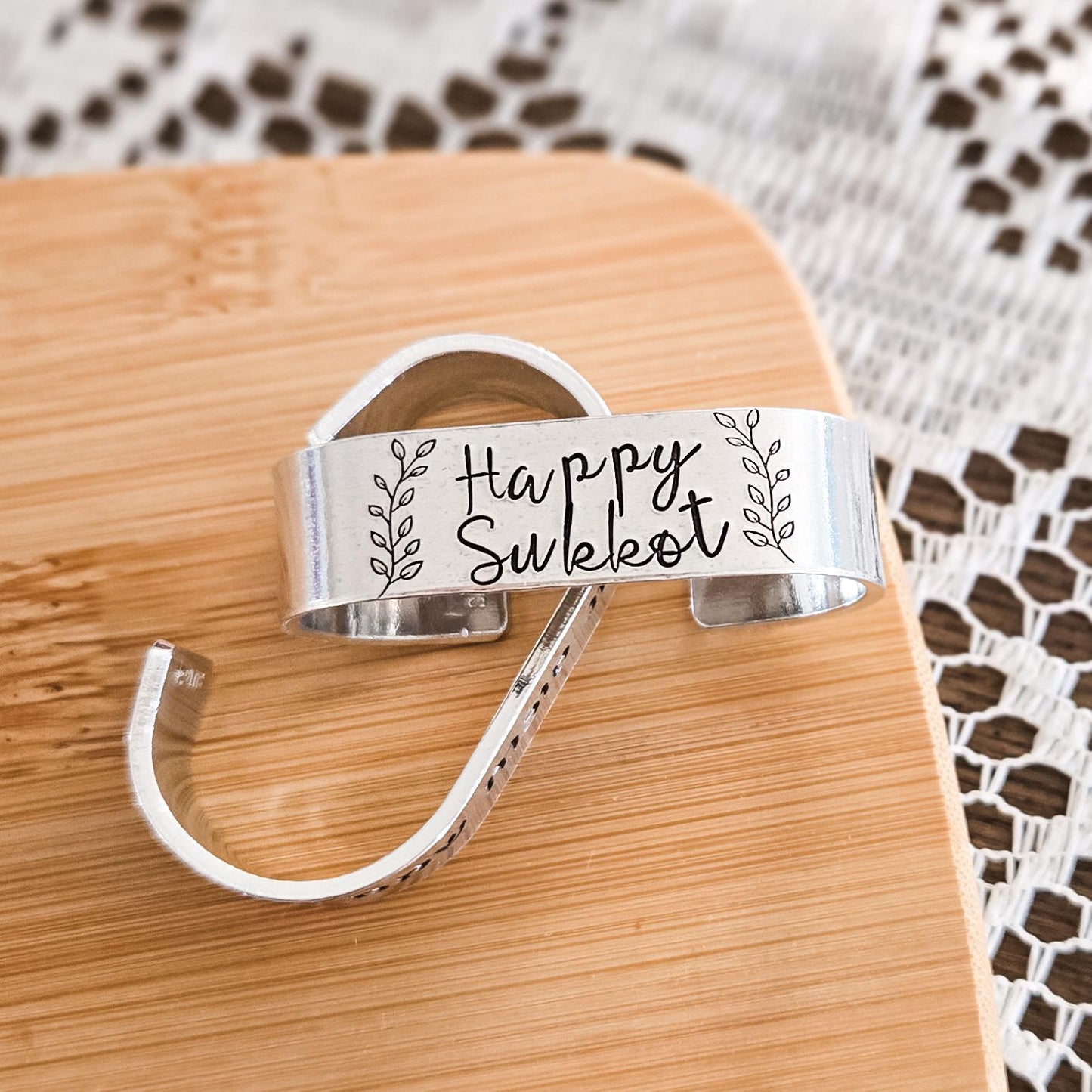 Happy Sukkot Handcrafted Napkin Rings