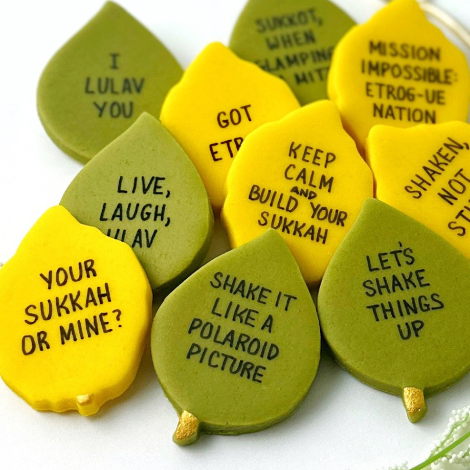 Sukkot Punny Conversation Tiles – Marzipan Treats