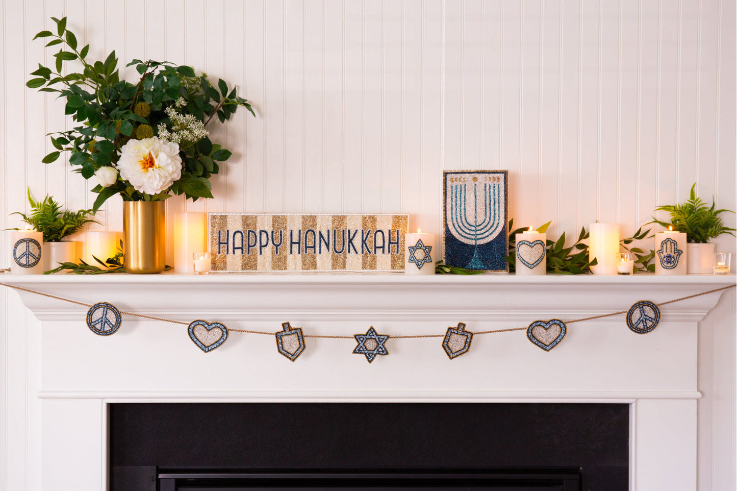 Peace, Love & Dreidel Beaded Garland