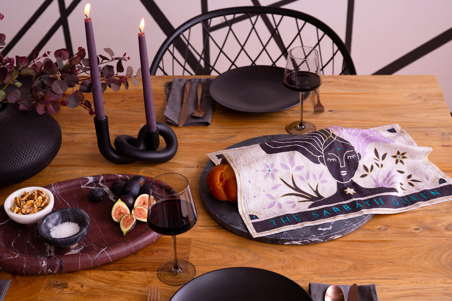 Lavender Cosmos Sabbath Queen Challah Cover