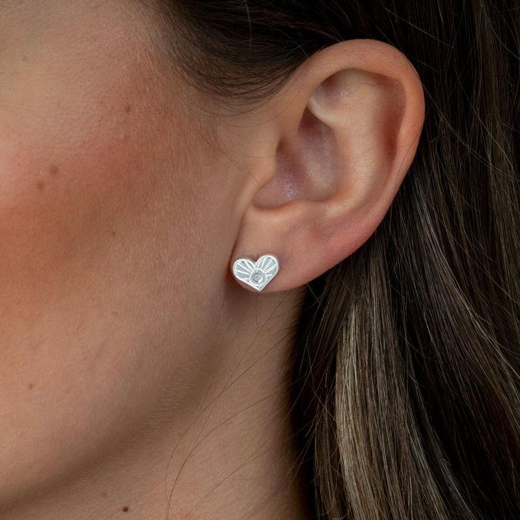 Diamond Heart Earrings