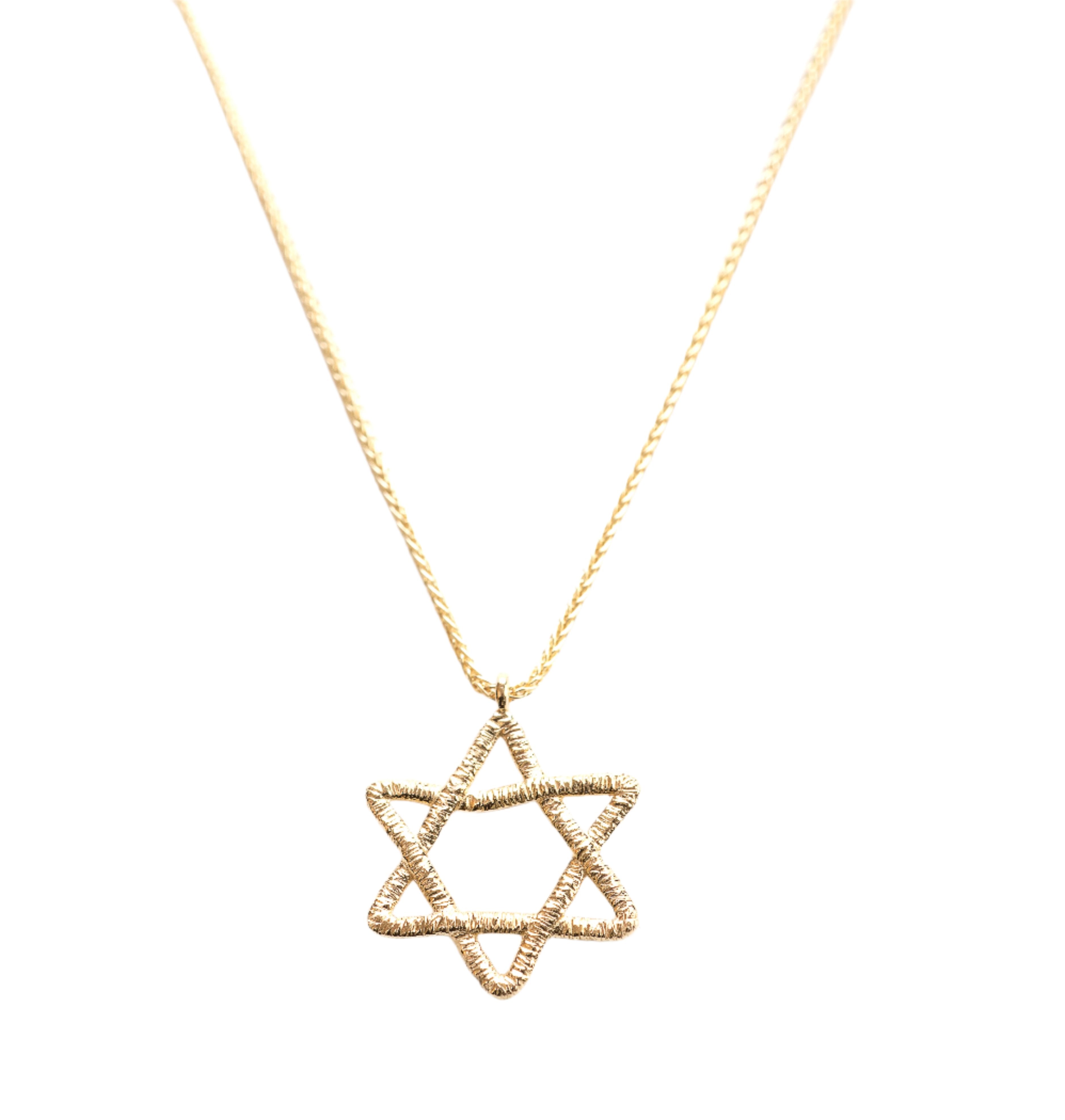14k Gold Star of David Necklace