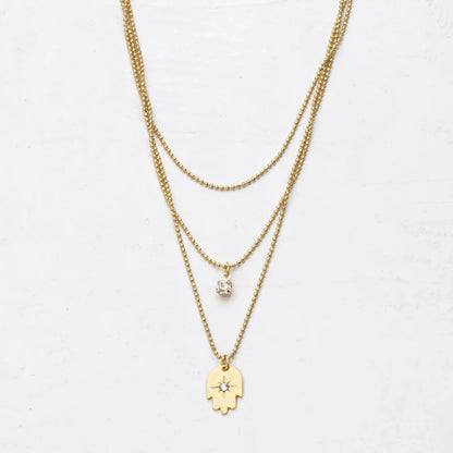 Layered Hamsa Necklace