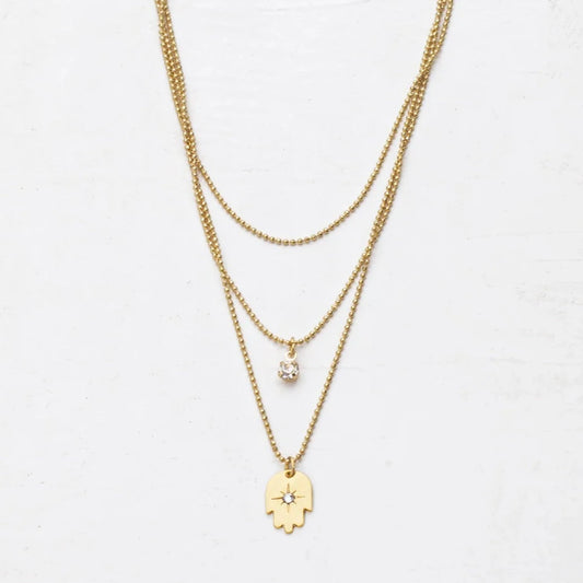 Layered Hamsa Necklace