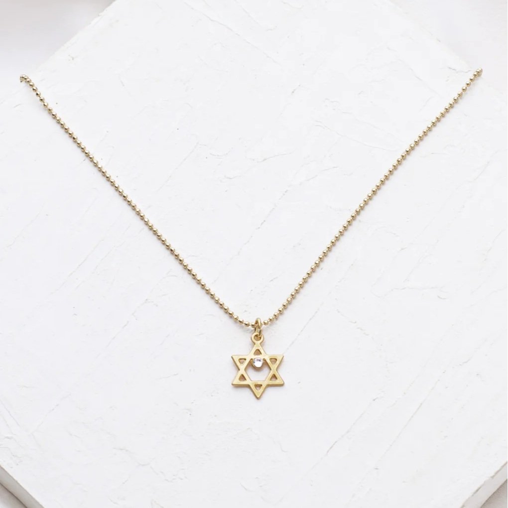 Star of David Necklace With Swarovksi Crystal