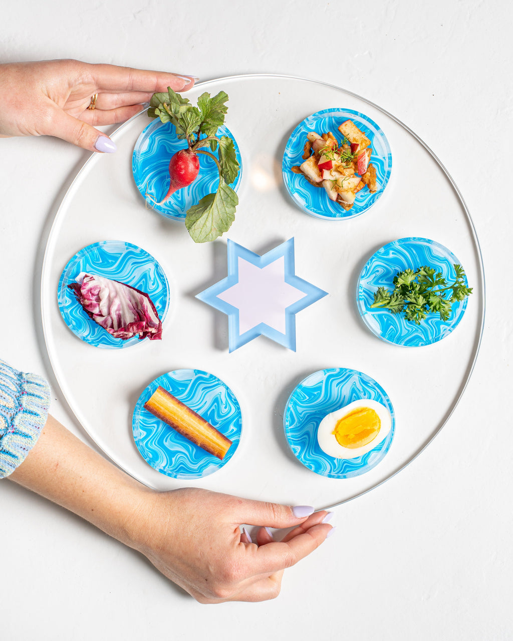 Blueberry Swirl Seder Plate & Holiday Platter