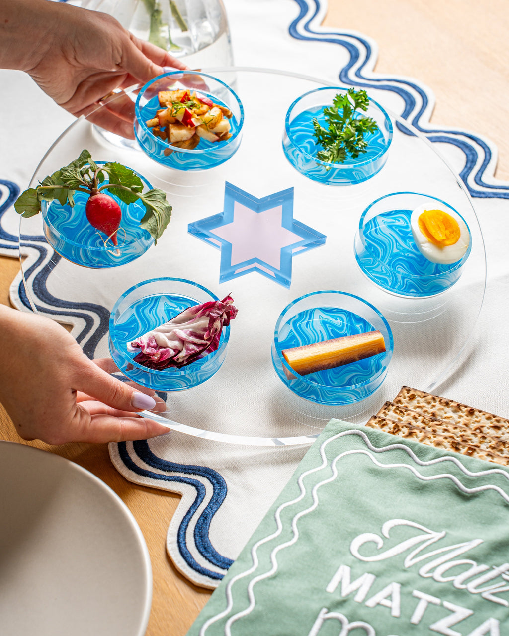 Blueberry Swirl Seder Plate & Holiday Platter