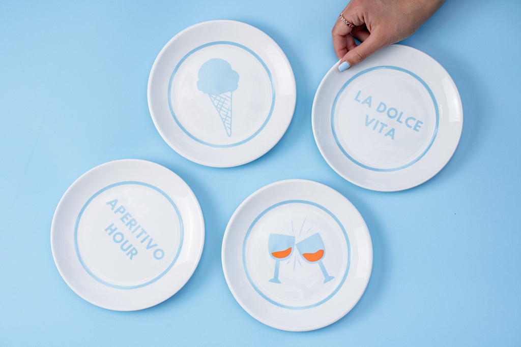 Italian Aperitivo Nosh Plates (Set of 4)