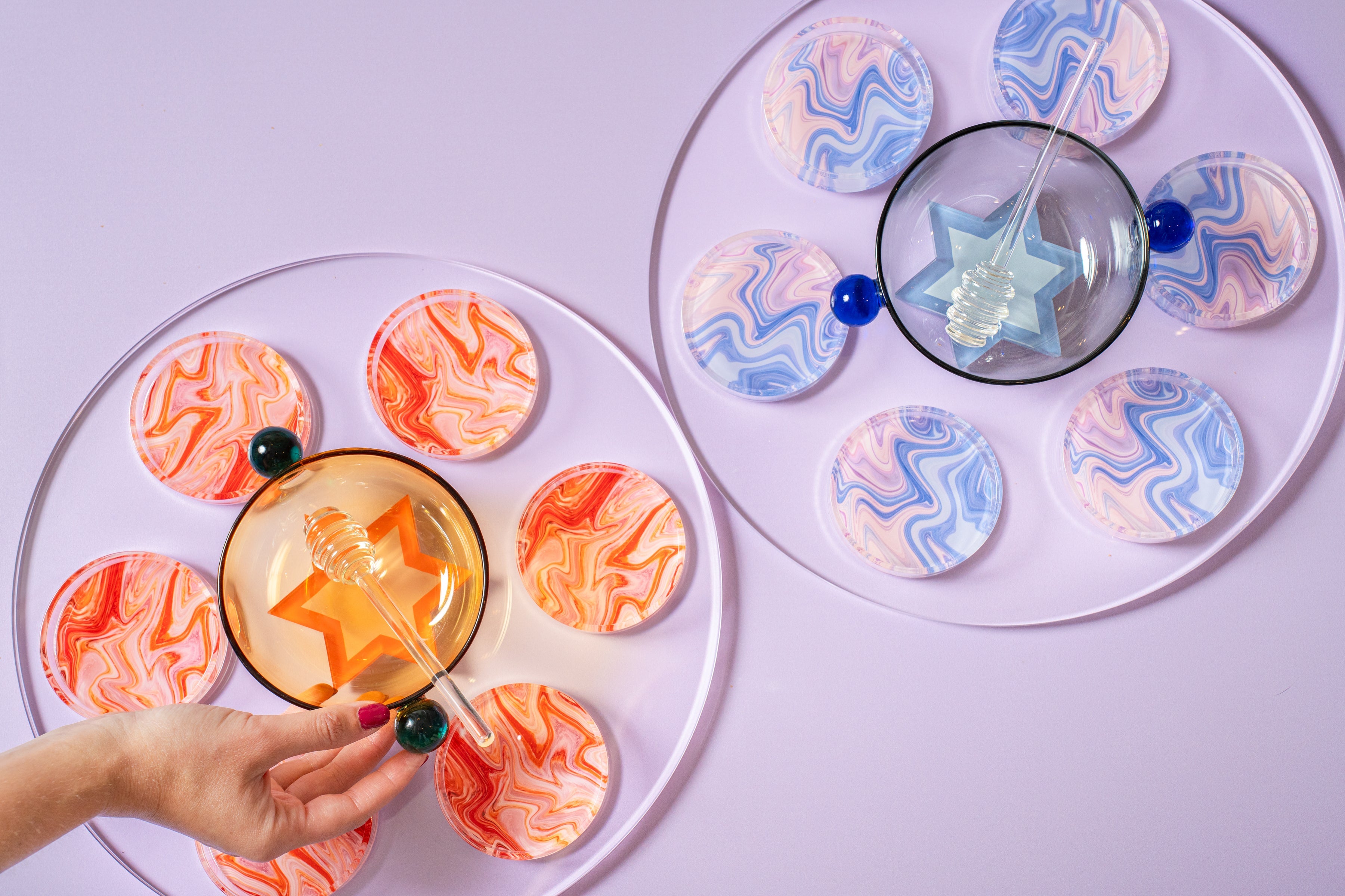 Lavender Swirl Seder Plate & Holiday Platter