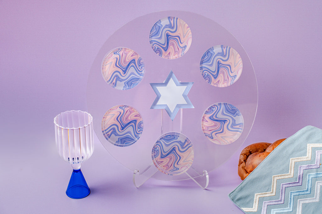 Lavender Swirl Seder Plate & Holiday Platter