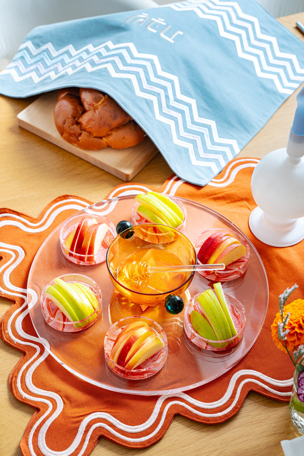 Cranberry Swirl Seder Plate & Holiday Platter