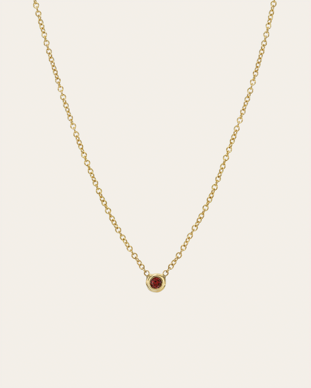 Kids Mini Bezel Birthstone Necklace