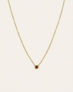 Kids Mini Bezel Birthstone Necklace